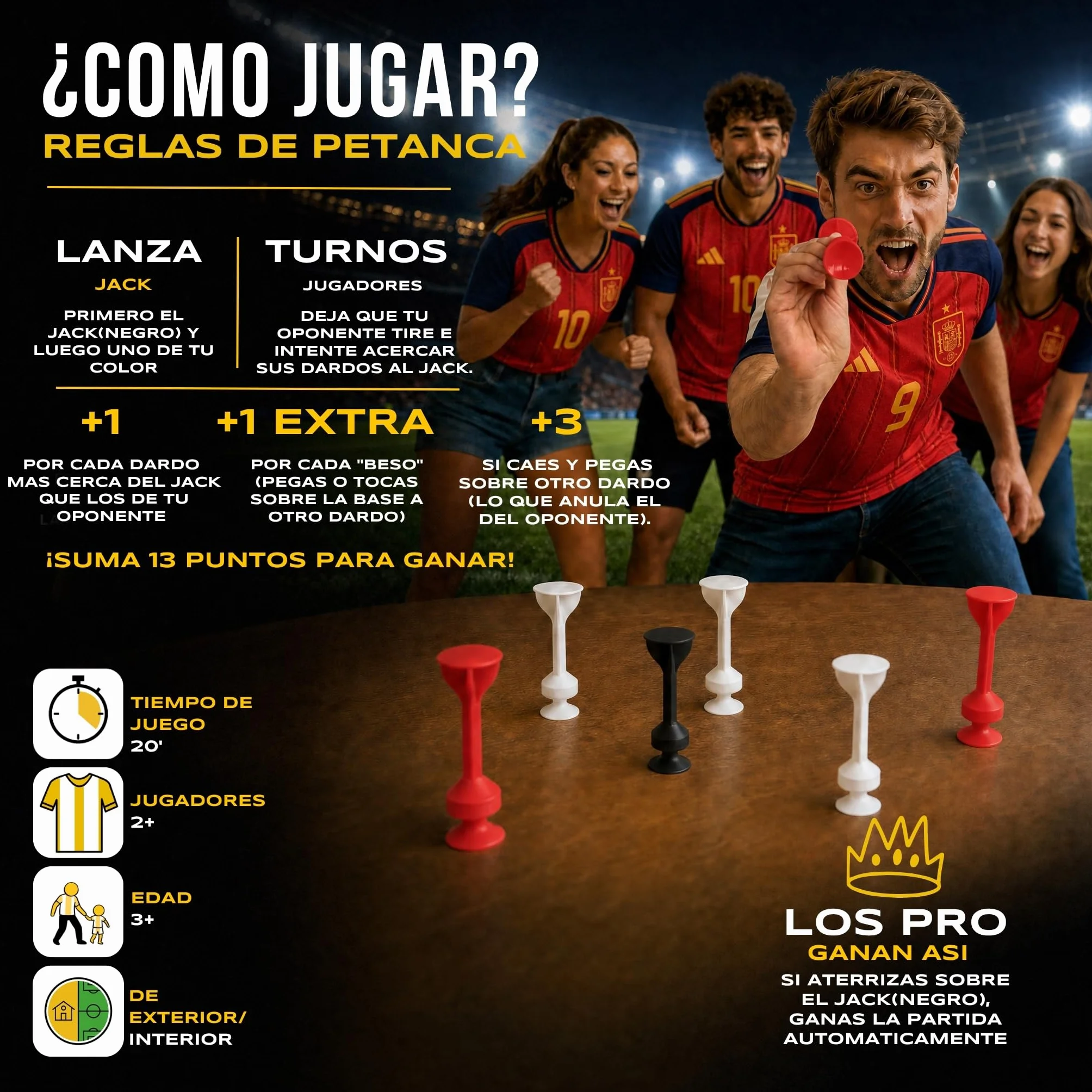 TOSSIT Juego de Dardos con Ventosa, Bocce Interior Exterior, Silicona Resistente, World Football Edition