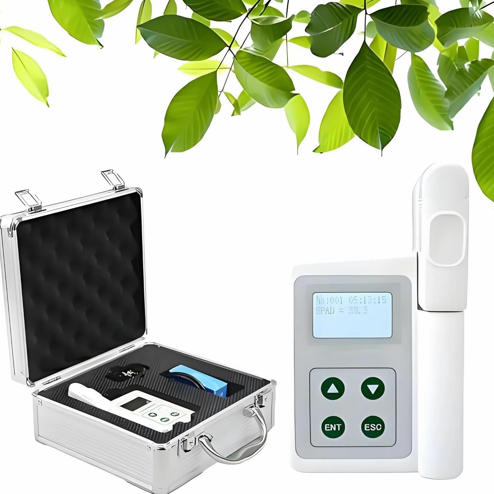 Medidor de clorofila portátil Recargable, analizador portátil de clorofila y nitrógeno, medición SPAD en Tiempo Real y Monitor de Temperatura foliar para Agricultores y jardineros. A