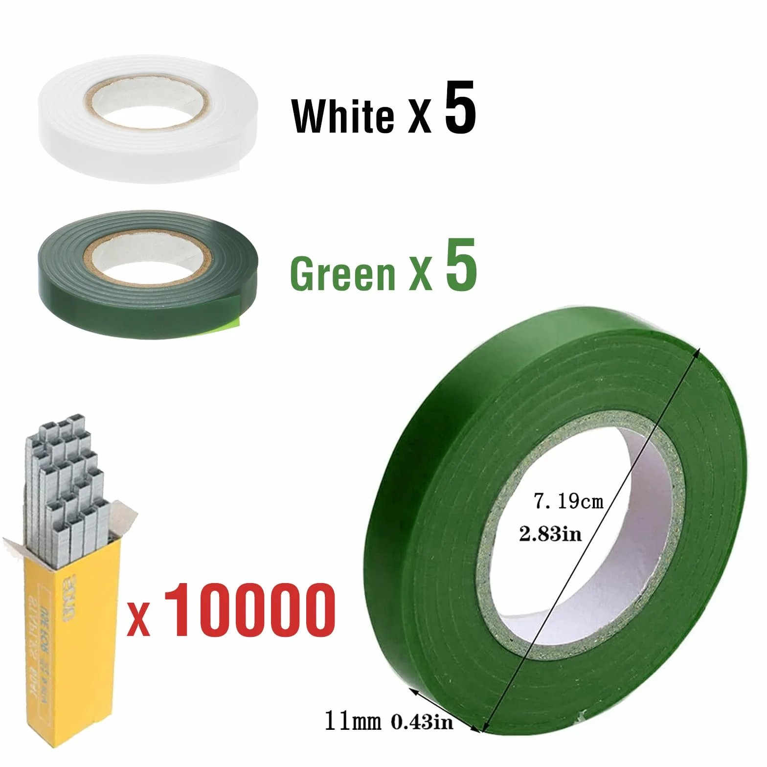 10 Rollos Maquina para Atar Plantas,para Maquina para Atar,Herramienta de Cinta de Jardín para Atar Ramas de Plantas, para Viñedo Pepino Fruta Flores Vegetales