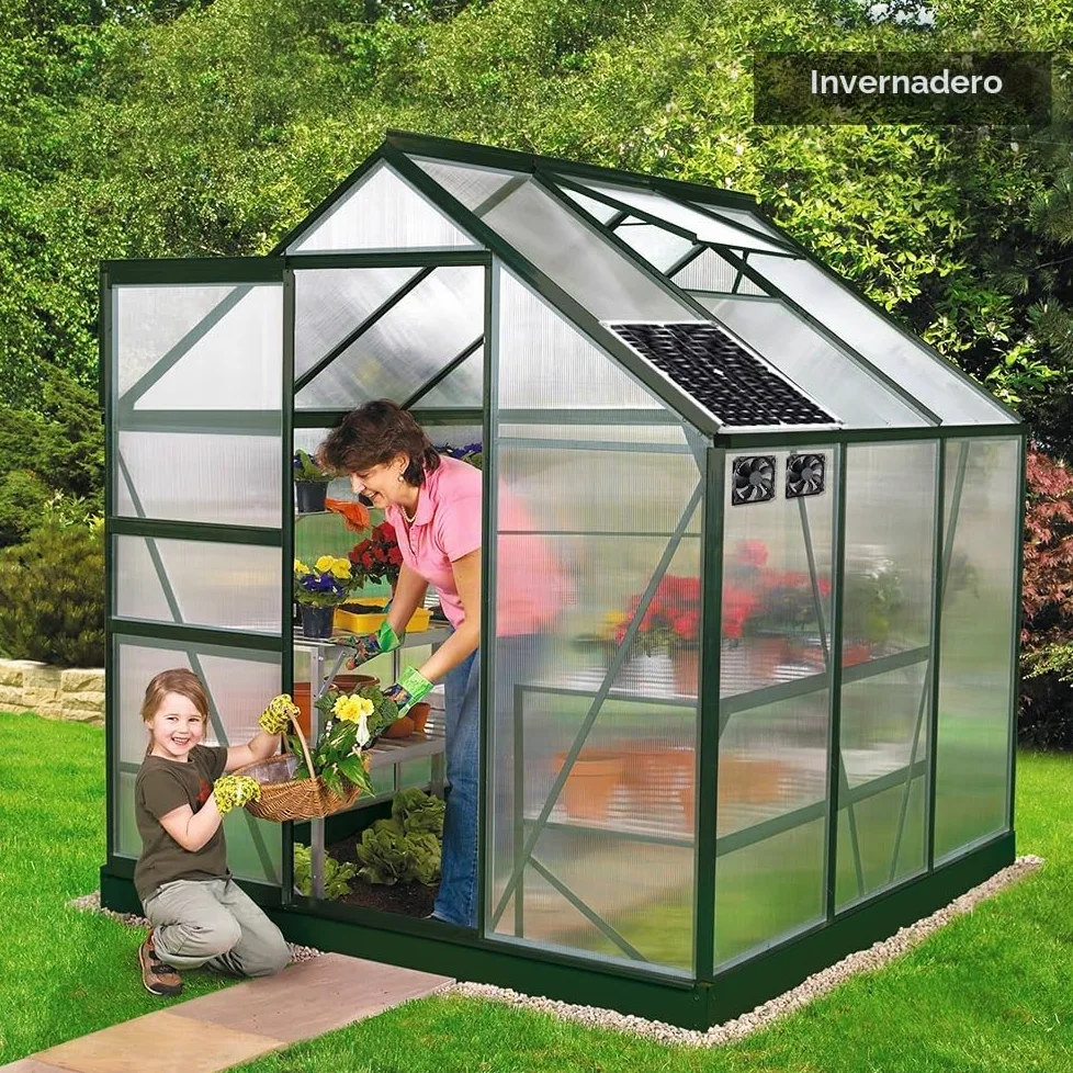 Kit de Ventilador Dual de Panel Solar 12W Resistente a la Intemperie para Gallineros
