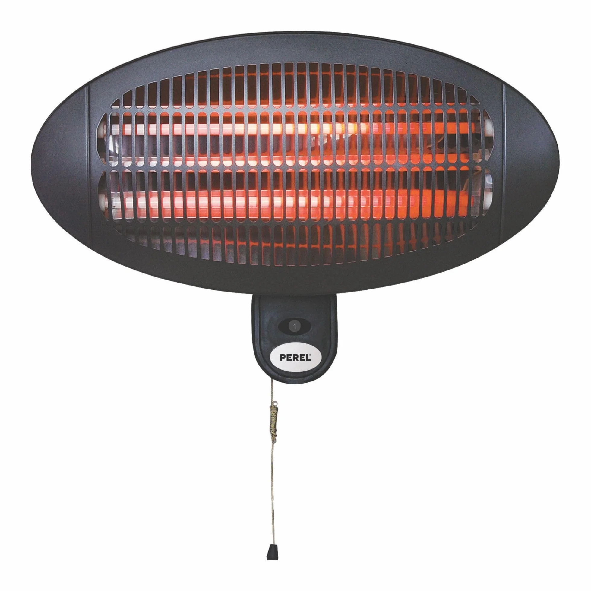 Perel Calefactor de terraza 2000W IP34 cuarzo montaje mural 3 niveles calor inclinable 45°