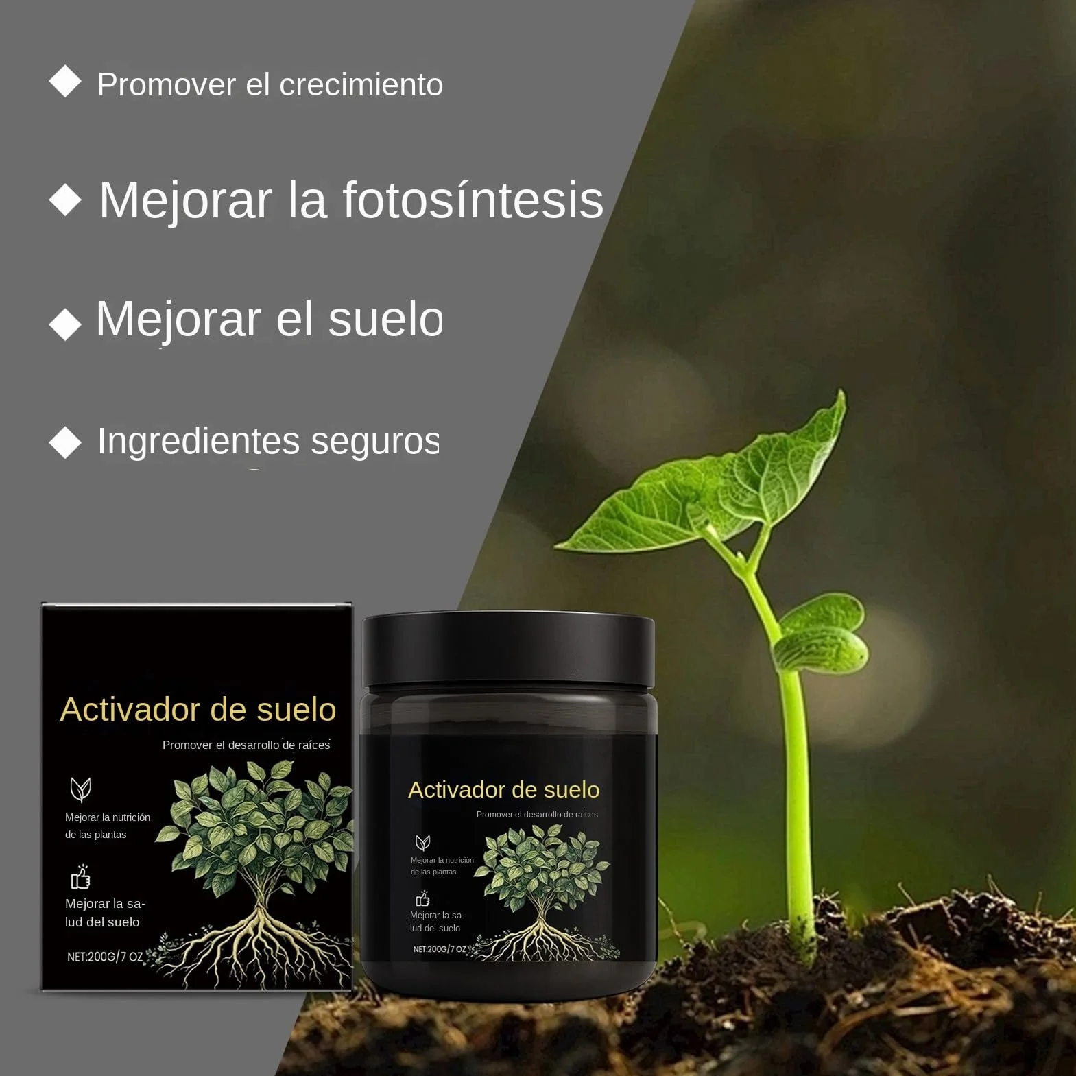 Activador de Suelo - Suave, Seguro y Fácil de Usar para Principiantes | Revitalizador de Suelo para Plantas,para Césped, Patio, Balcón, Terraza, Jardín, y Más