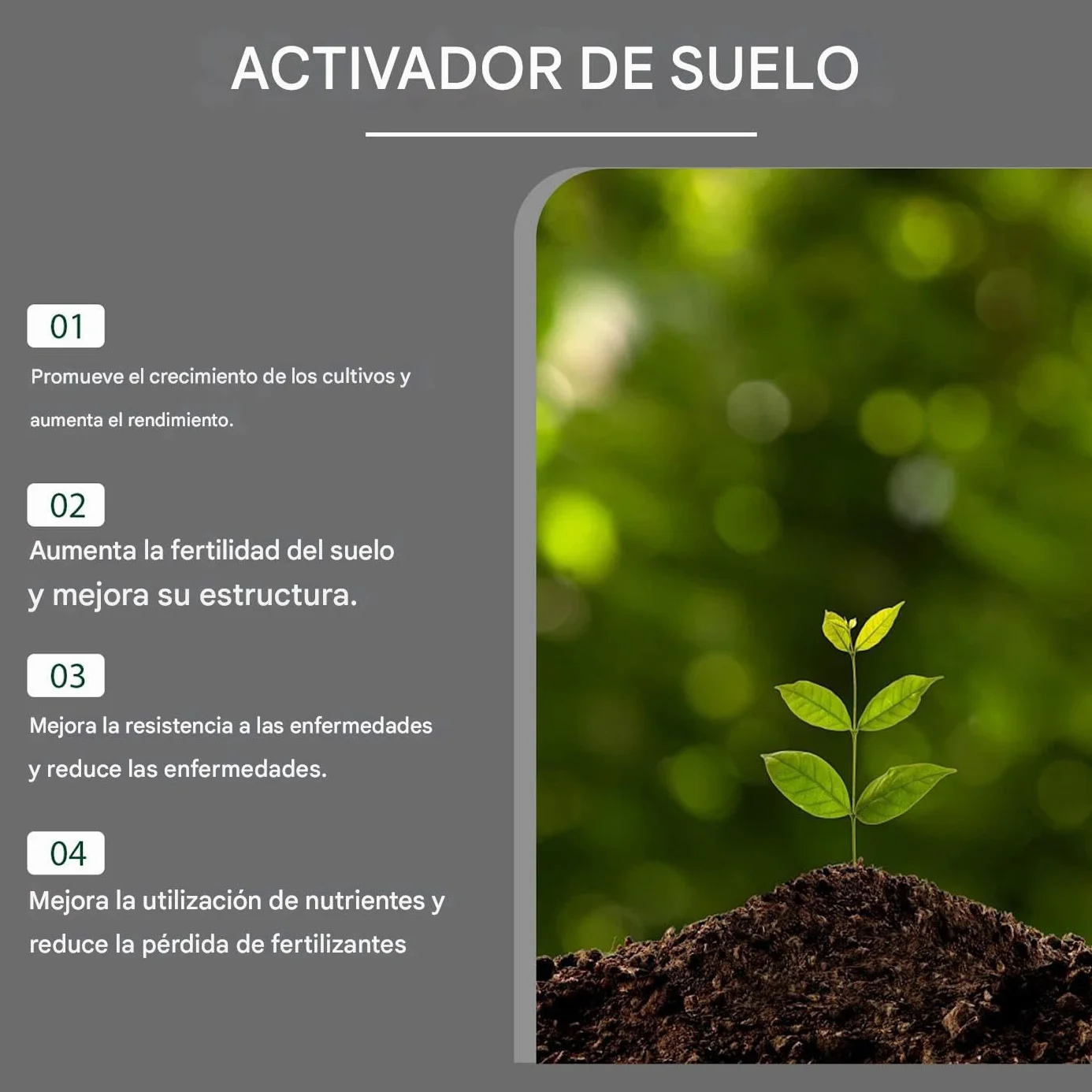 Activador de Suelo - Suave, Seguro y Fácil de Usar para Principiantes | Revitalizador de Suelo para Plantas,para Césped, Patio, Balcón, Terraza, Jardín, y Más