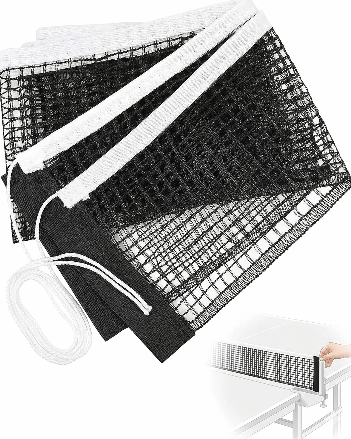Red de Reemplazo de Tenis de Mesa Portátil Durable 1.75M Negra Universal