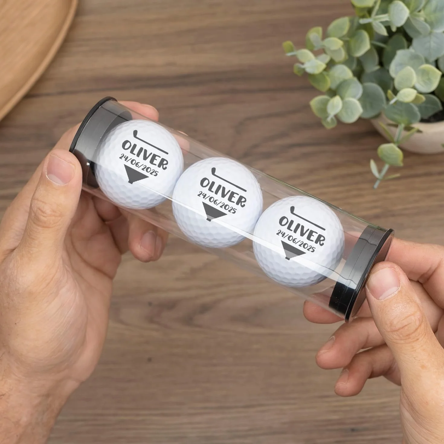 Wanapix Pack 3 Bolas de Golf Personalizadas Grabada o Impresa Regalo Golfistas