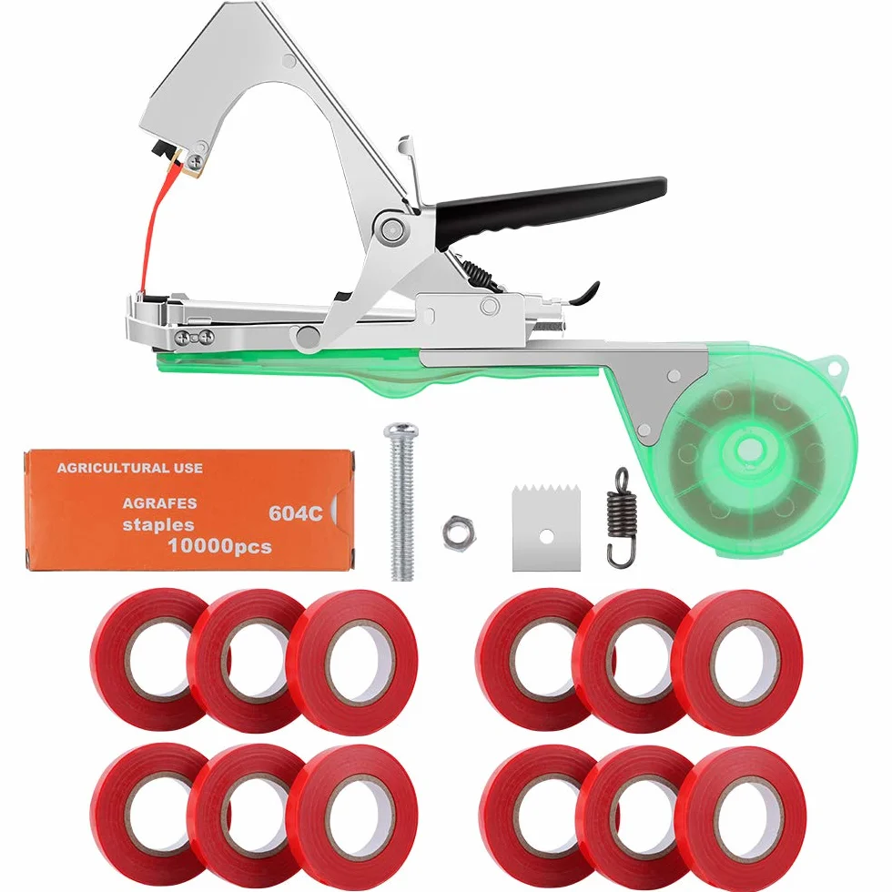 Maquina para Atar Plantas, Herramienta de Cinta de Jardín para Atar Ramas de Plantas, Atadora Agricola para Atadora de Tomates, para Viñedo Pepino UVA Fruta Flores Vegetales,Jardín Tape Tool.