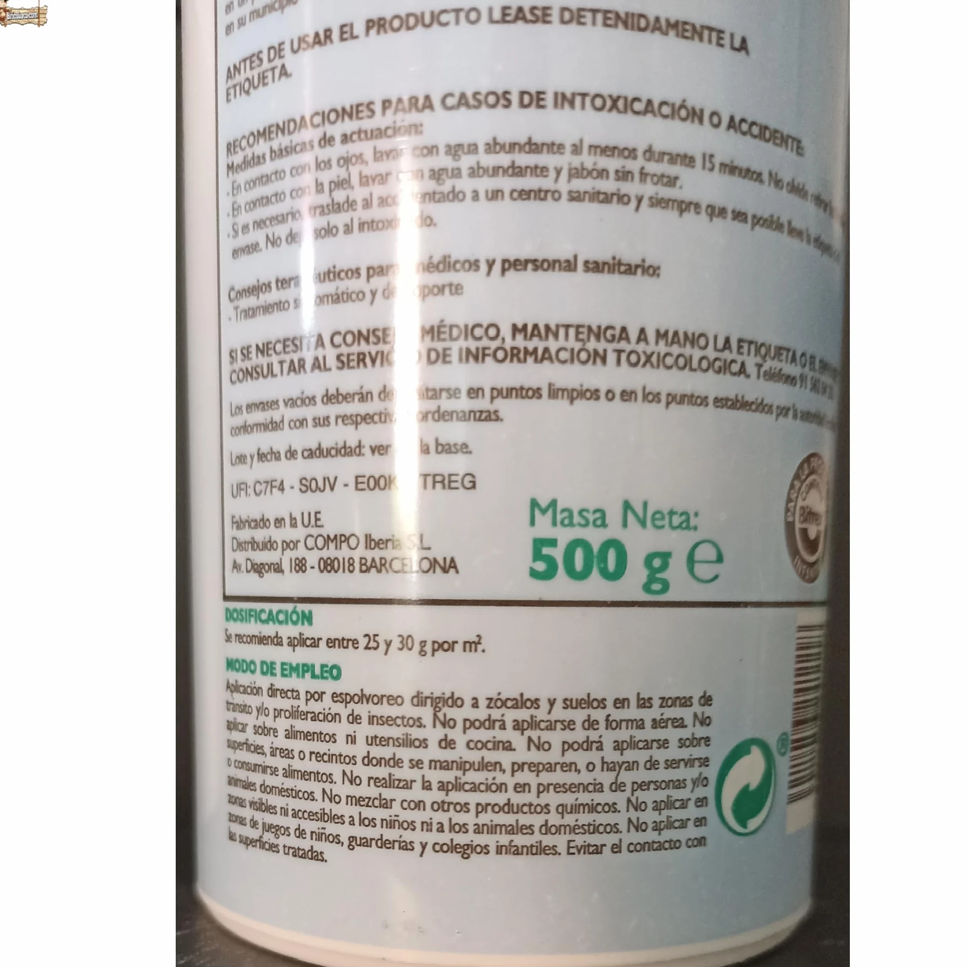 Insecticida suelo en polvo granulado insectos rastreros. ¡¡¡ 1 KG. (2x500 grs.) !!! Piretroide. Exterior e interior. Hormigas, cucarachas, pulgas, chinches, garrapatas, piojos. (2)