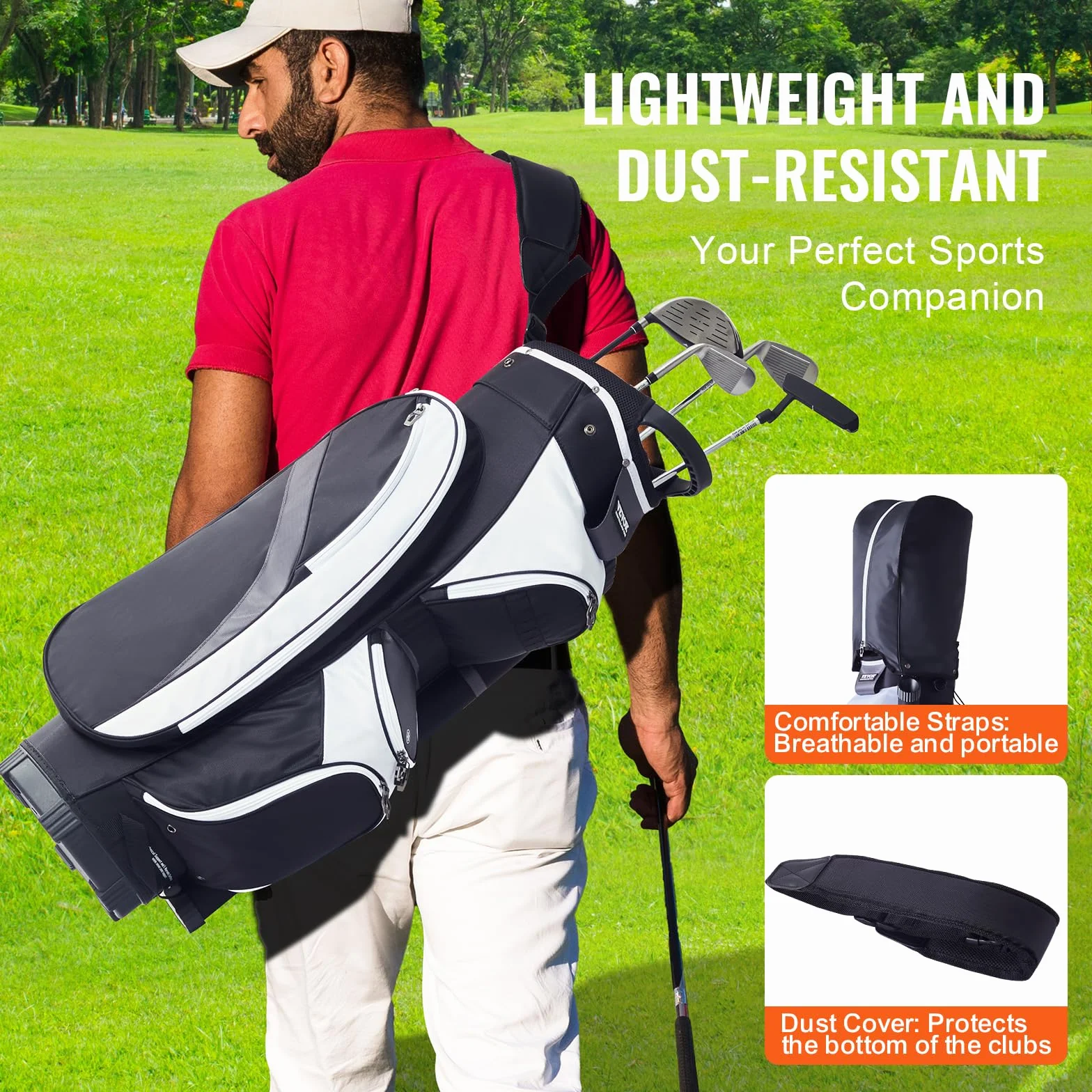 VEVOR Bolsa para Carrito de Golf Organizador 14 vías 36 Pulgadas Nailon