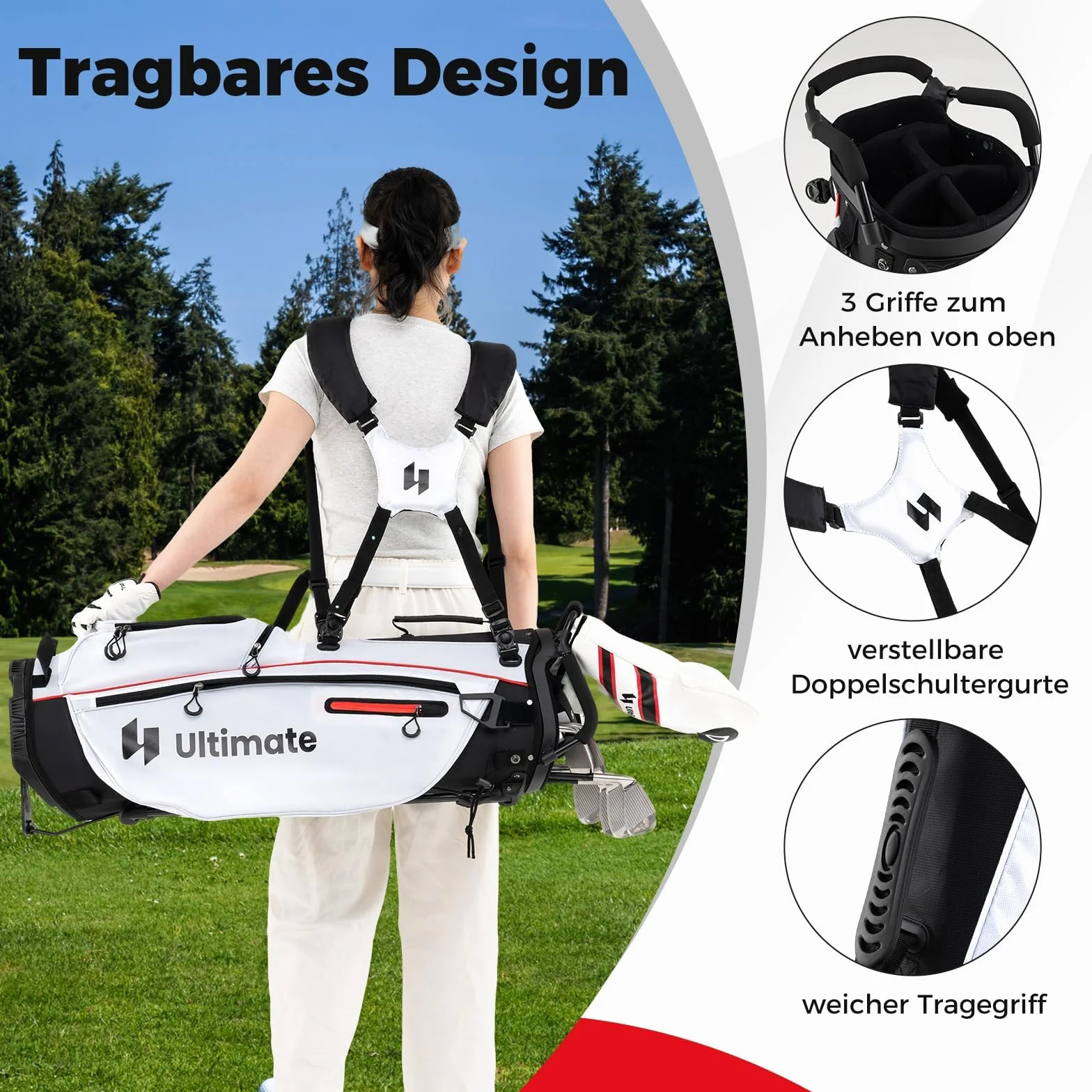 FANTASK Golfschläger Set 15-teilig Rot Damen