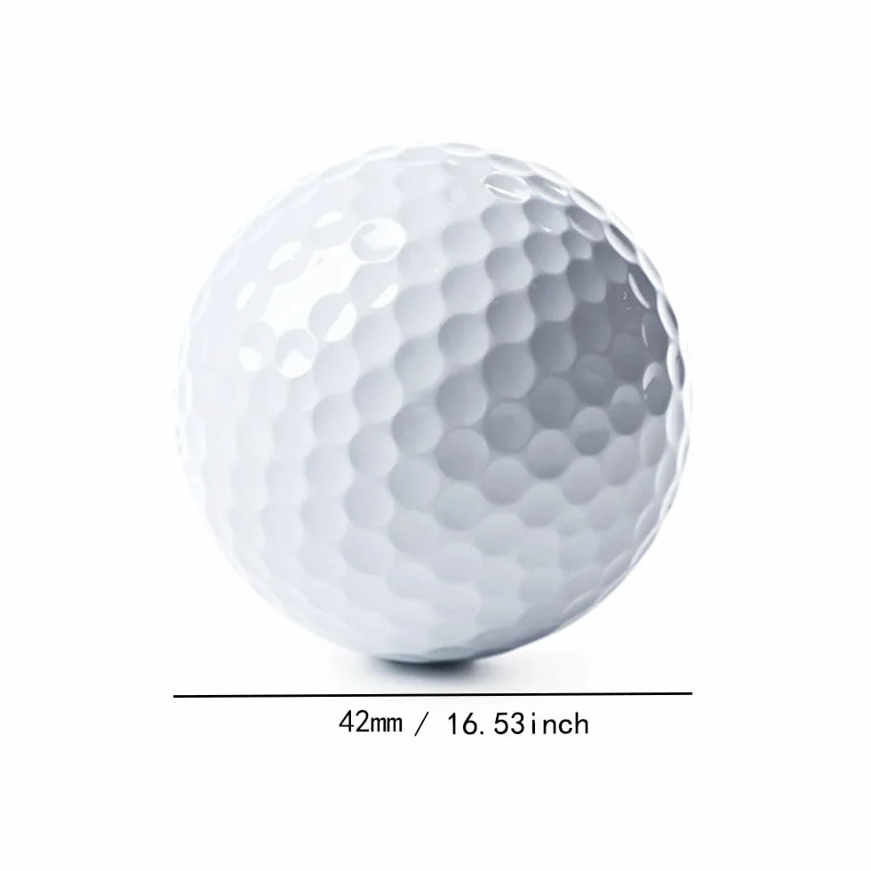 Juego de 6 pelotas de golf de 42 mm, blandas para entrenamiento en interiores o exteriores, color blanco