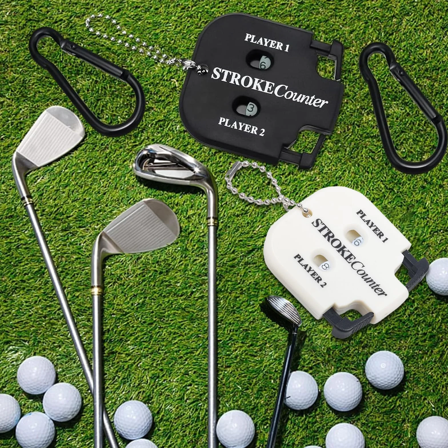 Contadores de Golpes de Golf Manual 2 Piezas Llavero Indicador de Puntuación Accesorios