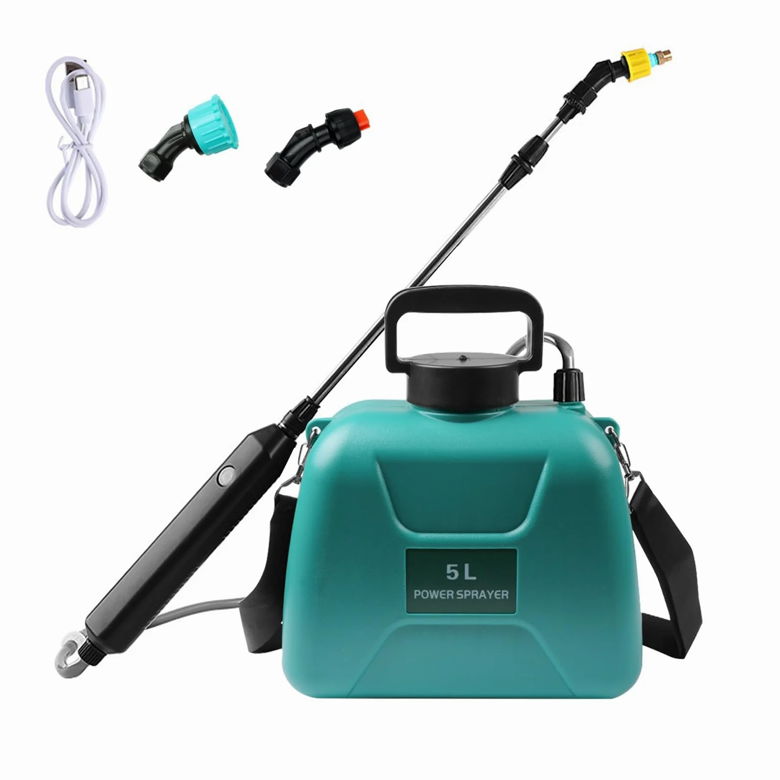 Pulverizador Electrico para Plantas Pulverizador de Hombro a Presion 5L Fumigador Mochila Bateria Recargable Portátil para Jardin