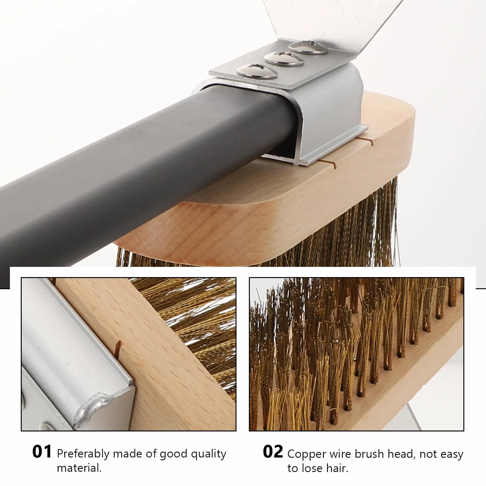 Cepillo de Cobre de 40 Cm para Limpieza de Hornos y Parrillas, Fregadora Multifuncional Herramienta Resistente para Limpiar Azulejos y Acuarios