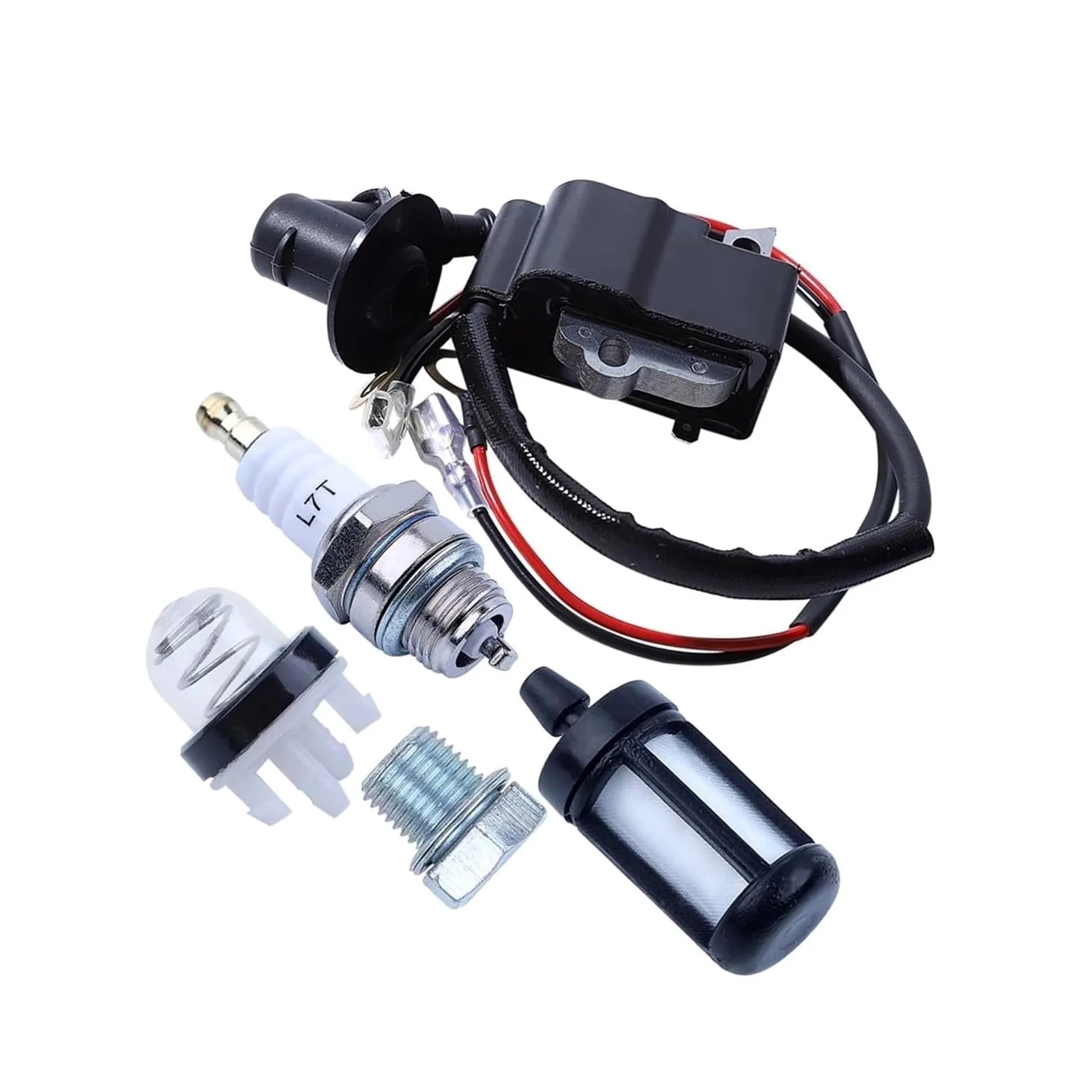 Kit de bujías de Bobina de Encendido Compatible con Motosierra TS420 TS410, Piezas de Filtro de Combustible OEM 42384001301 42384001307 42381301A