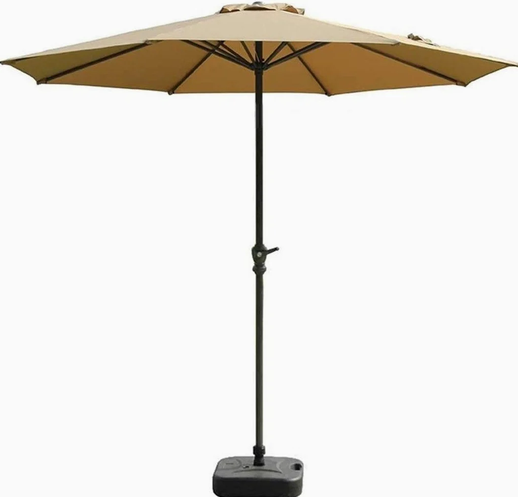Sombrillas de jardín para exteriores Sombrillas de 9' Sombrilla de mesa para exteriores Caqui - Sombrilla de jardín con manivela y 8 varillas resistentes, para terraza, patio trasero y piscina