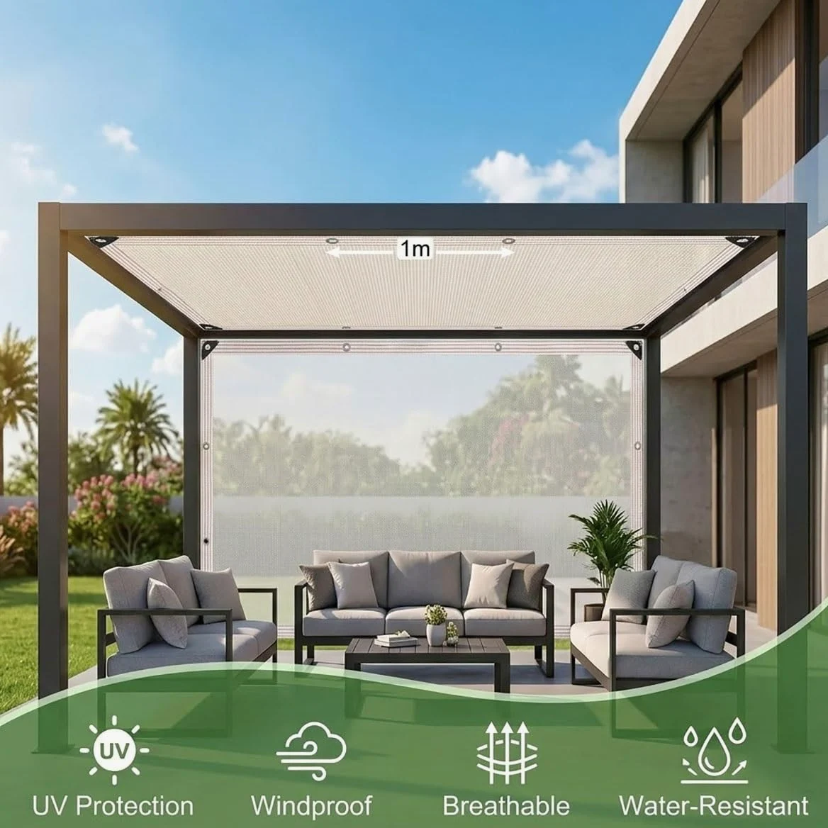 Premium Garden - Red de protección UV al 55 % con ojales, versátil para plantas y pollos, lona de malla blanca para invernadero, 3 x 3 pies a 30 x 40 pies (6 x 60 pies)