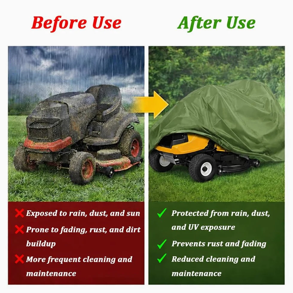 Funda para Tractor Cortacésped para Stiga Park-700W 2021-pr 43", Cubierta Impermeable 420D para Cortacésped Tractor
