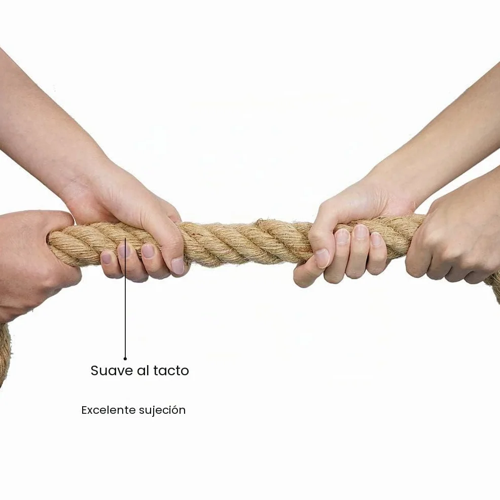 Cuerda de Yute para Trepar 30/40/50mm 3-9m con Mosquetón para Escalada Crossfit Gimnasio