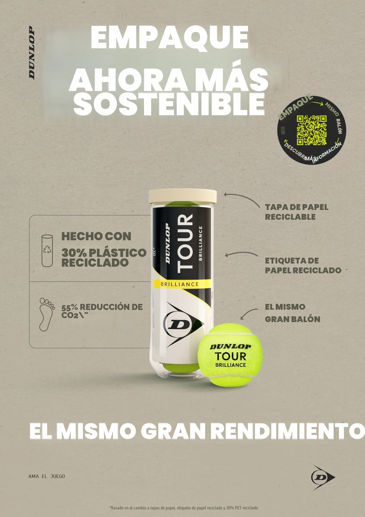 Dunlop Pelota de Tenis Tour Brilliance 3 Pelotas