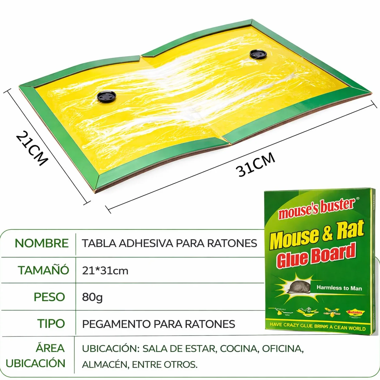 Trampas Adhesivas para Ratones y Cucarachas, Pack de 8, Sin Veneno, Pegamento Ultra Fuerte, Uso Interior Cocina, Garaje y Almacén