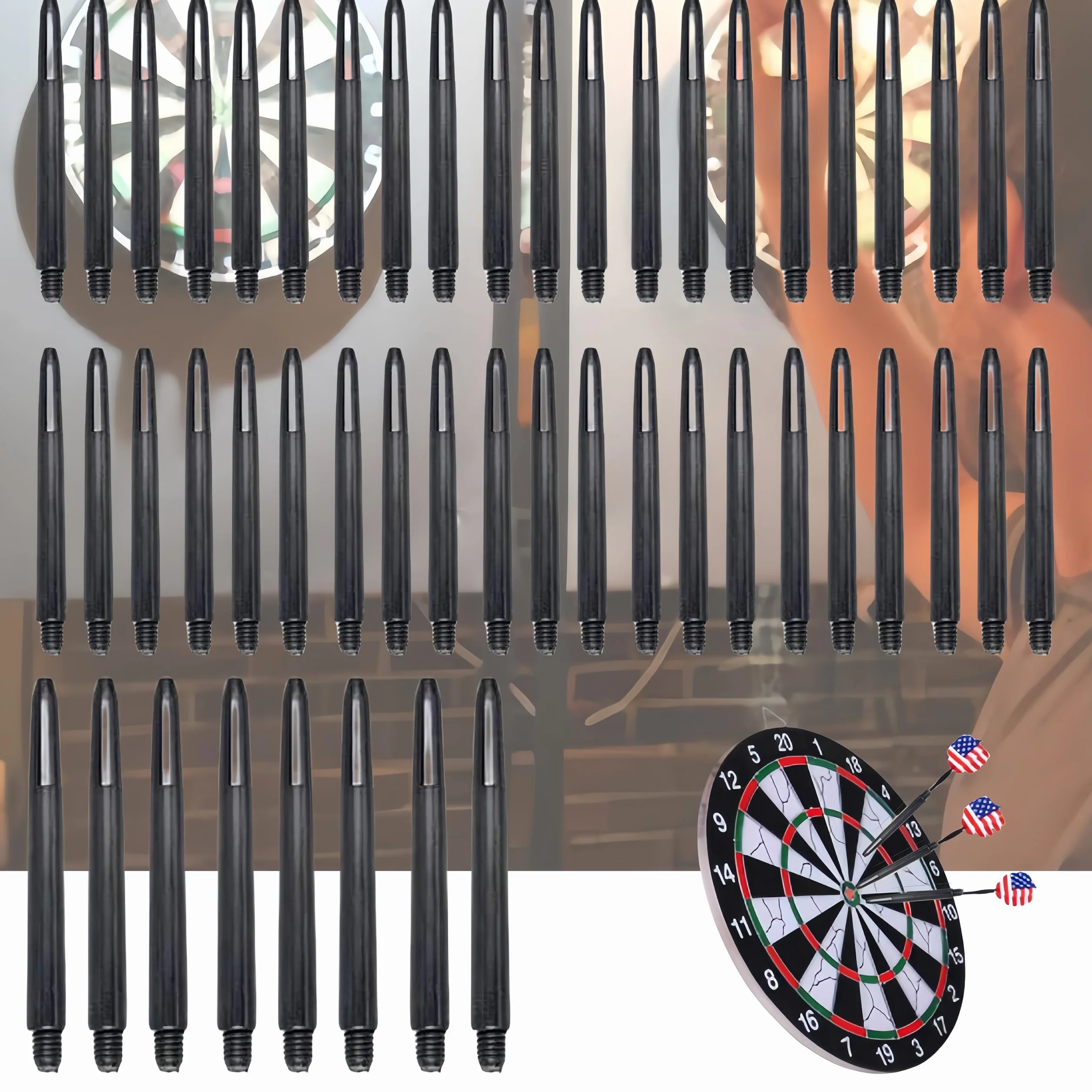 Dardos Ejes de Nylon con Rosca 2BA 50PCS Negro Accesorios