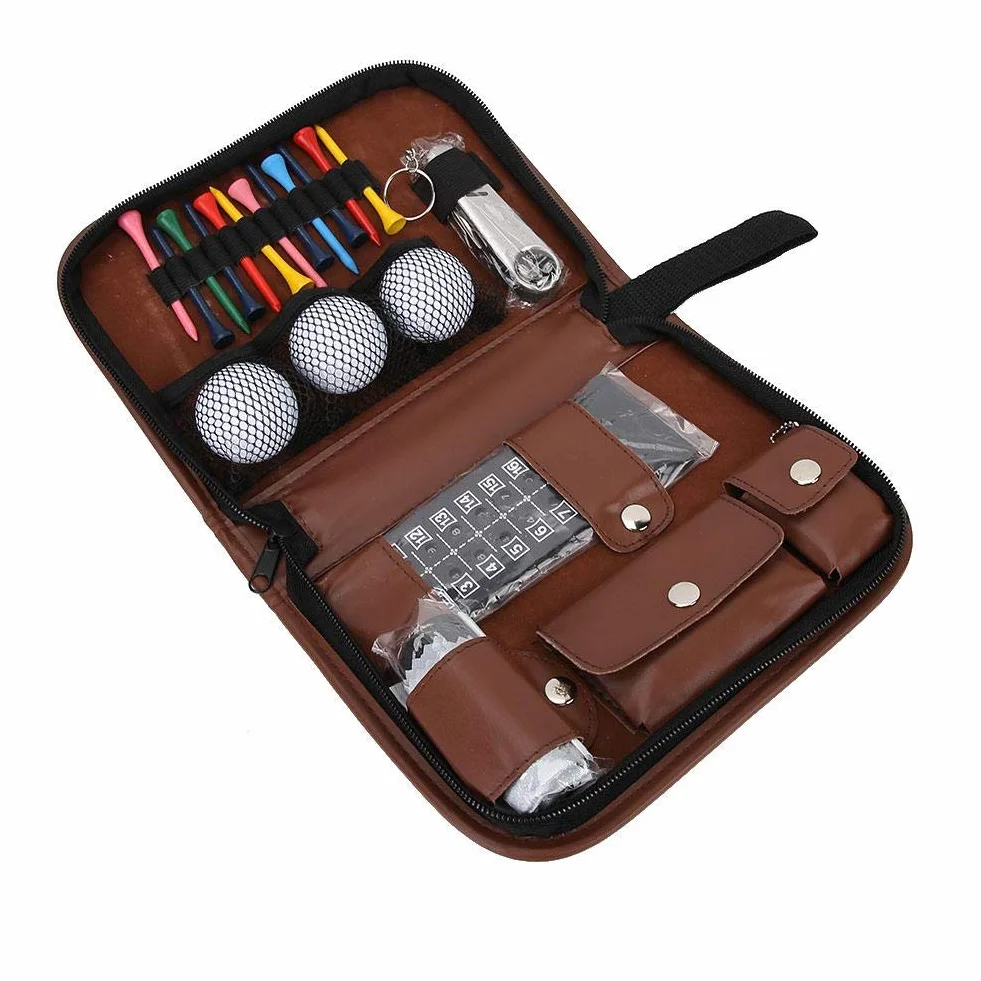 Bolsa de Accesorios de Golf 23x16x5 cm PU 3 Pelotas 12 Tees 54 mm