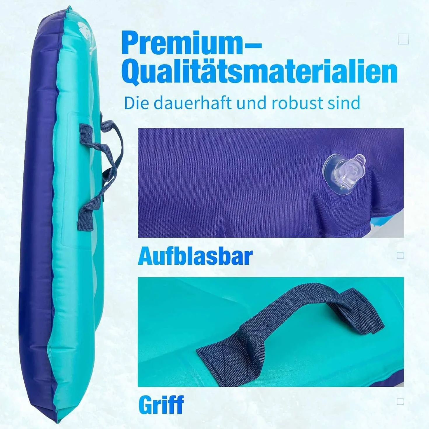 BIGTREE Tabla de surf inflable portátil ligera con asas para nadar