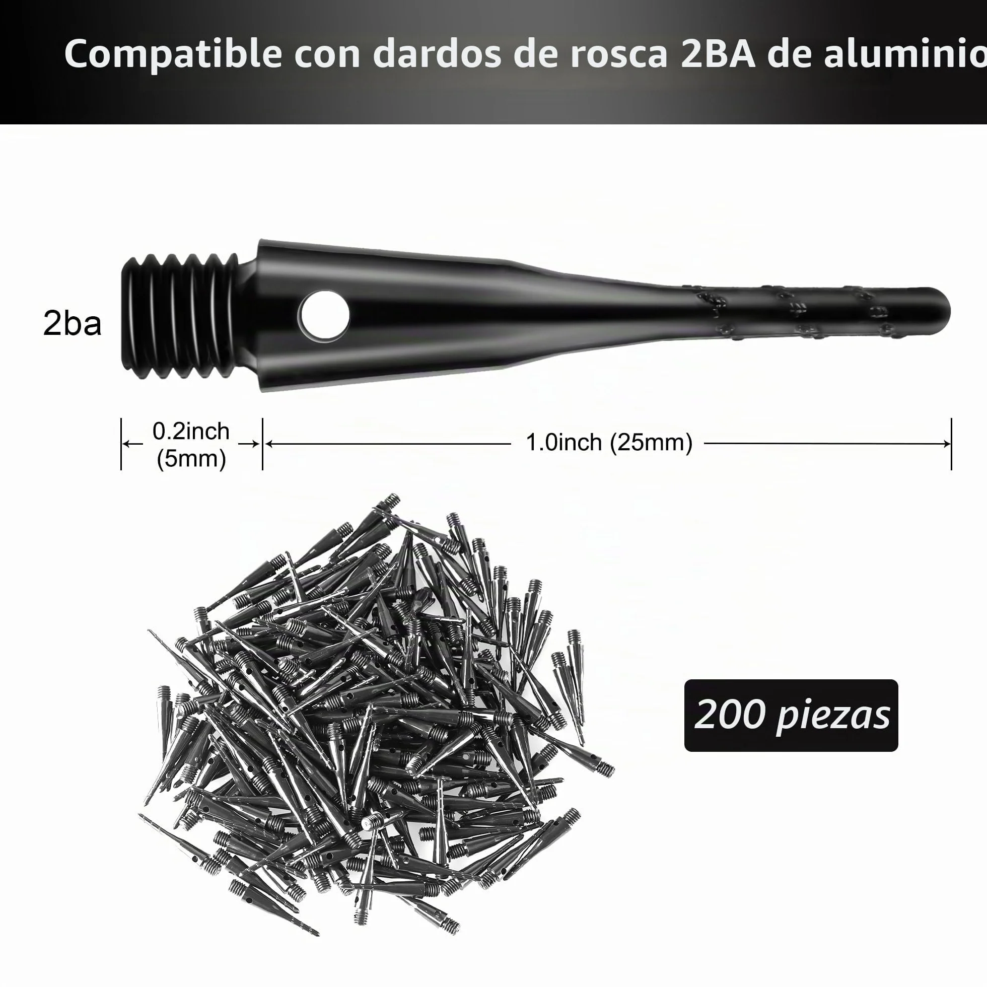 CyeeLife Dardos punta suave 2BA 200 unidades puntas plástico accesorio