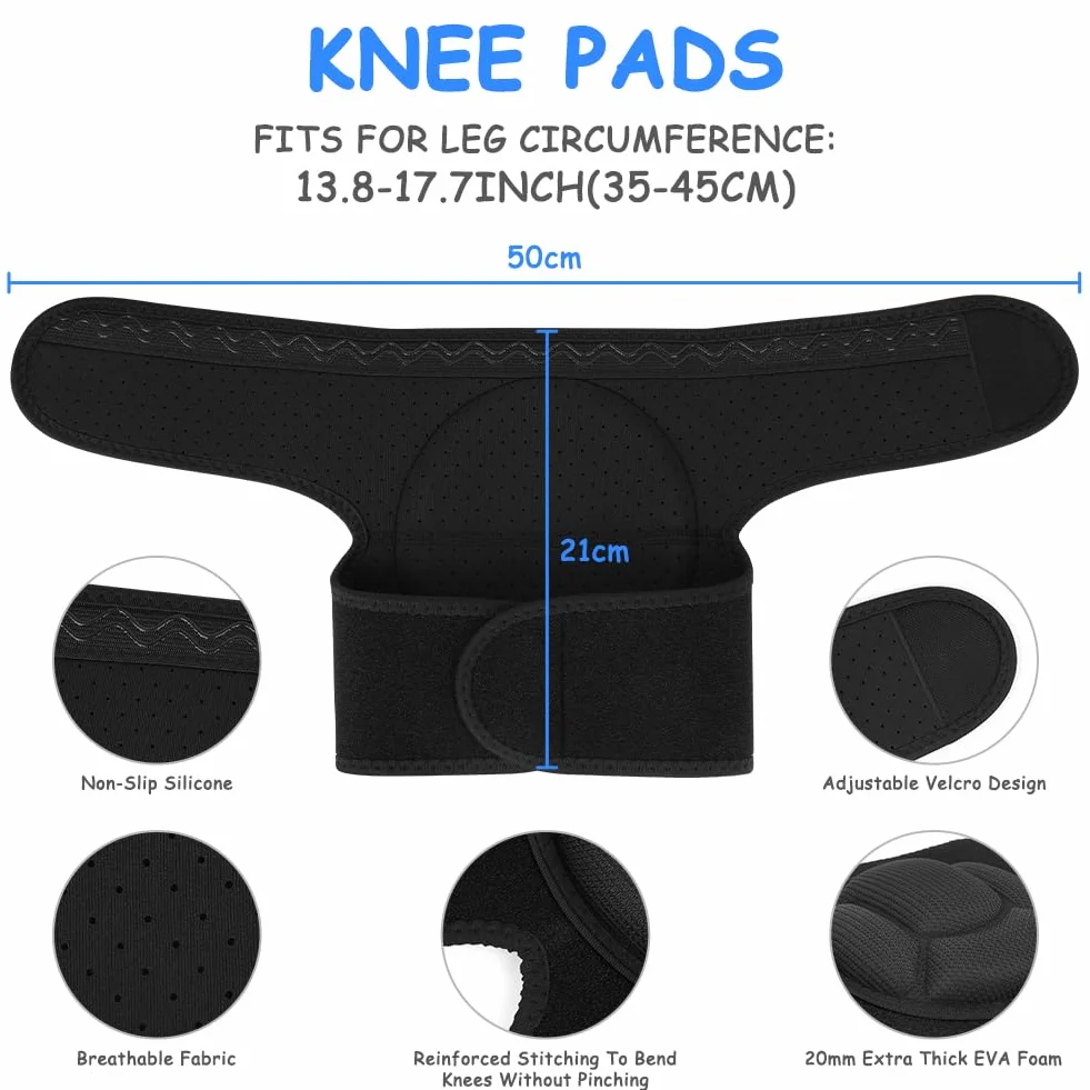 Flintronic 1 Par Rodilleras Trabajo Esponja Eva 20 Mm Grosor Antideslizantes Ajustables Voleibol