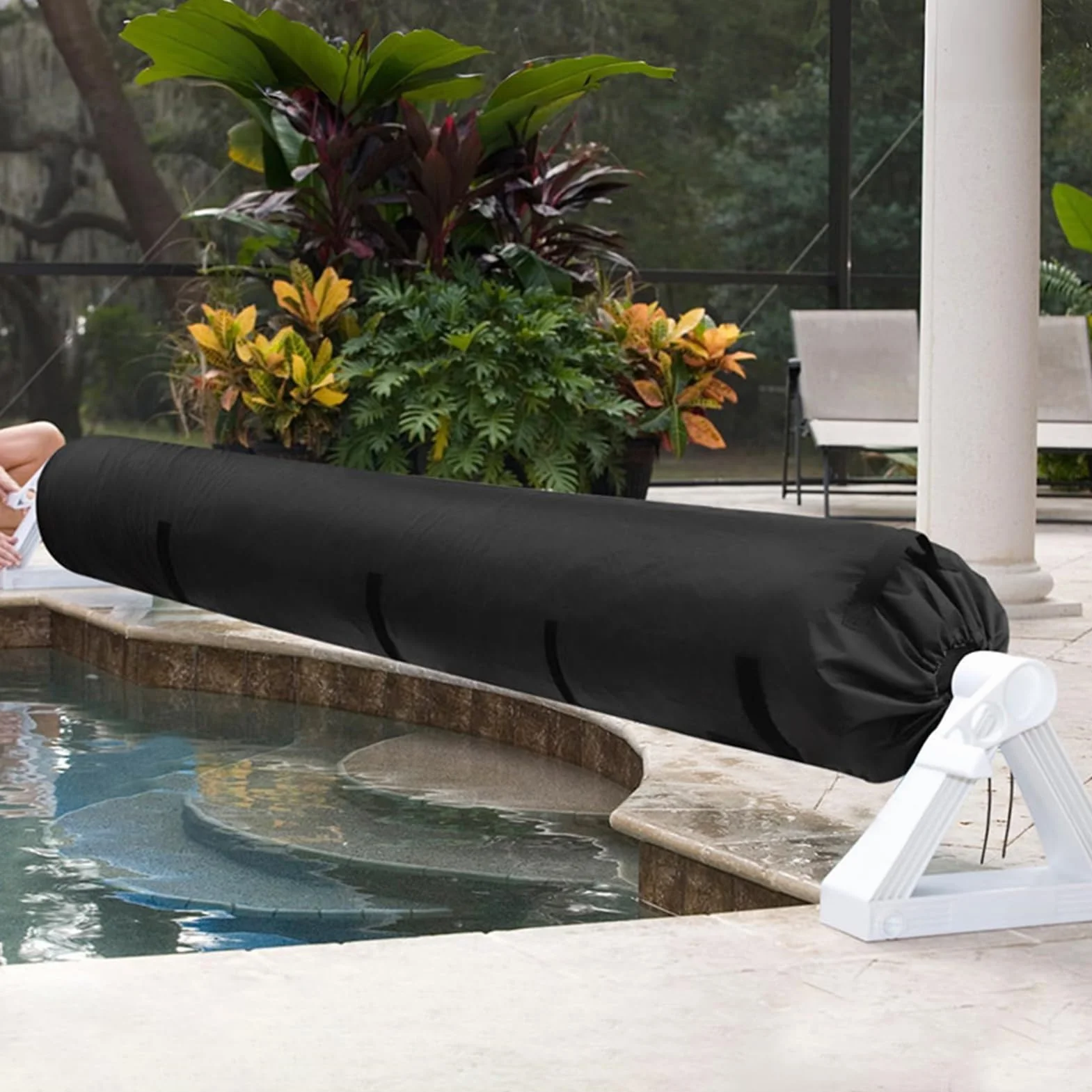 Funda para enrollador de piscina – tela Oxford lona solar protección carrete | Accesorios exteriores guardabarros de suelo – para jardín patio trasero
