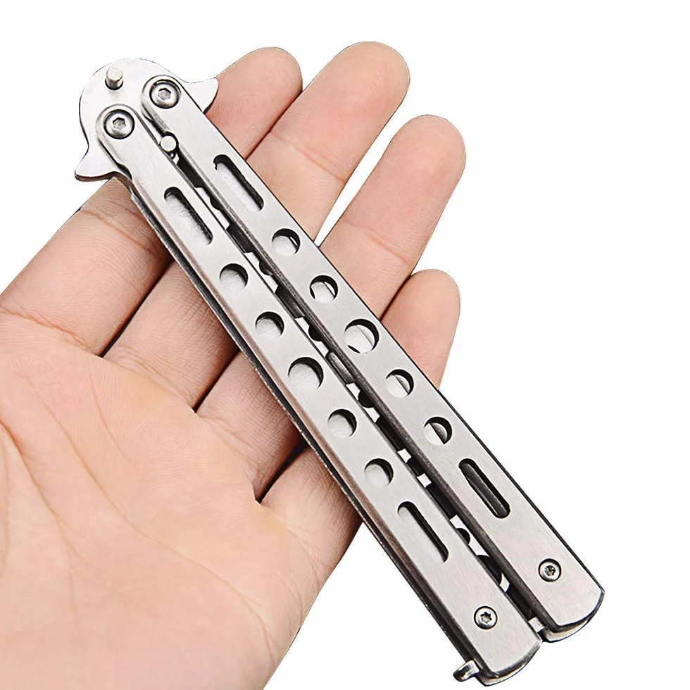 Ideal Swan 2PC Navaja Mariposa Sin Filo Cuchillo Entrenamiento Balisong Trainer