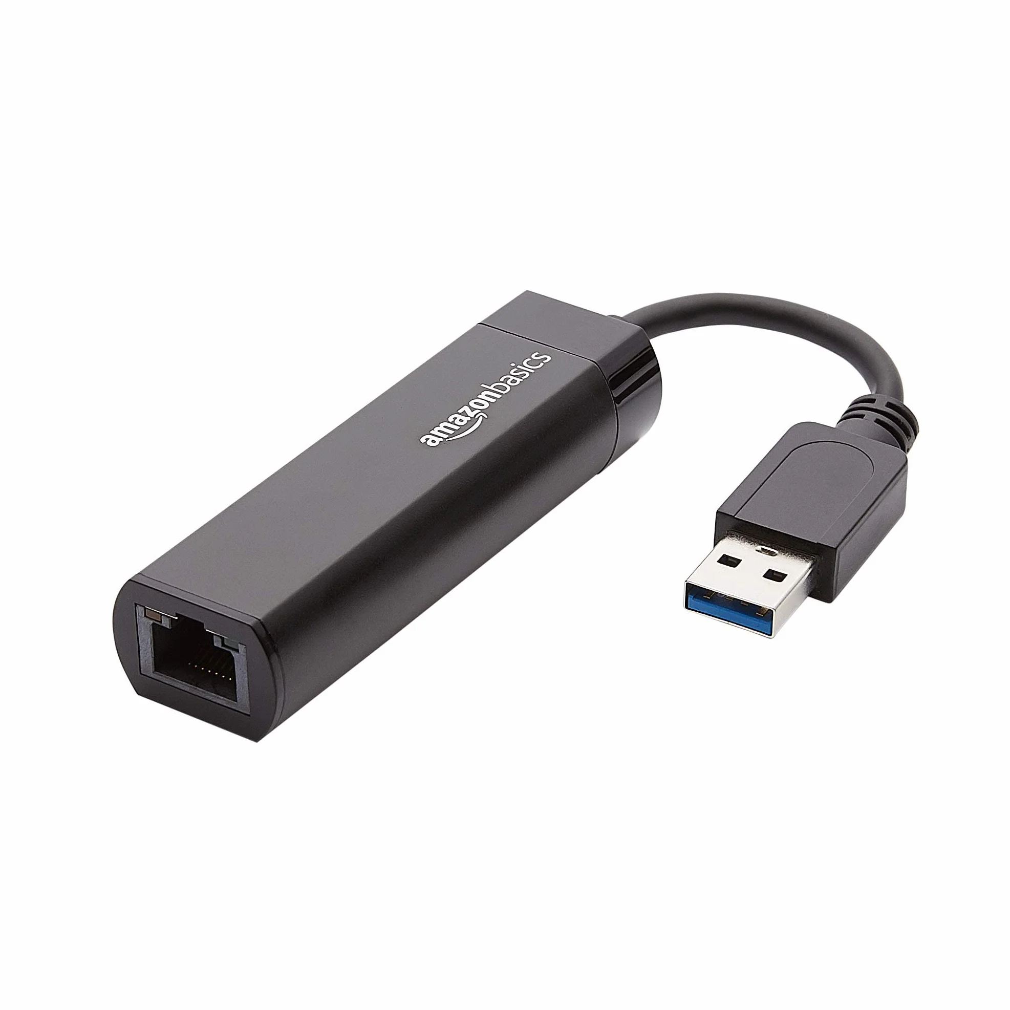 Amazon Basics Adaptador USB 3.0 a Gigabit Ethernet 10/100/1000 Negro