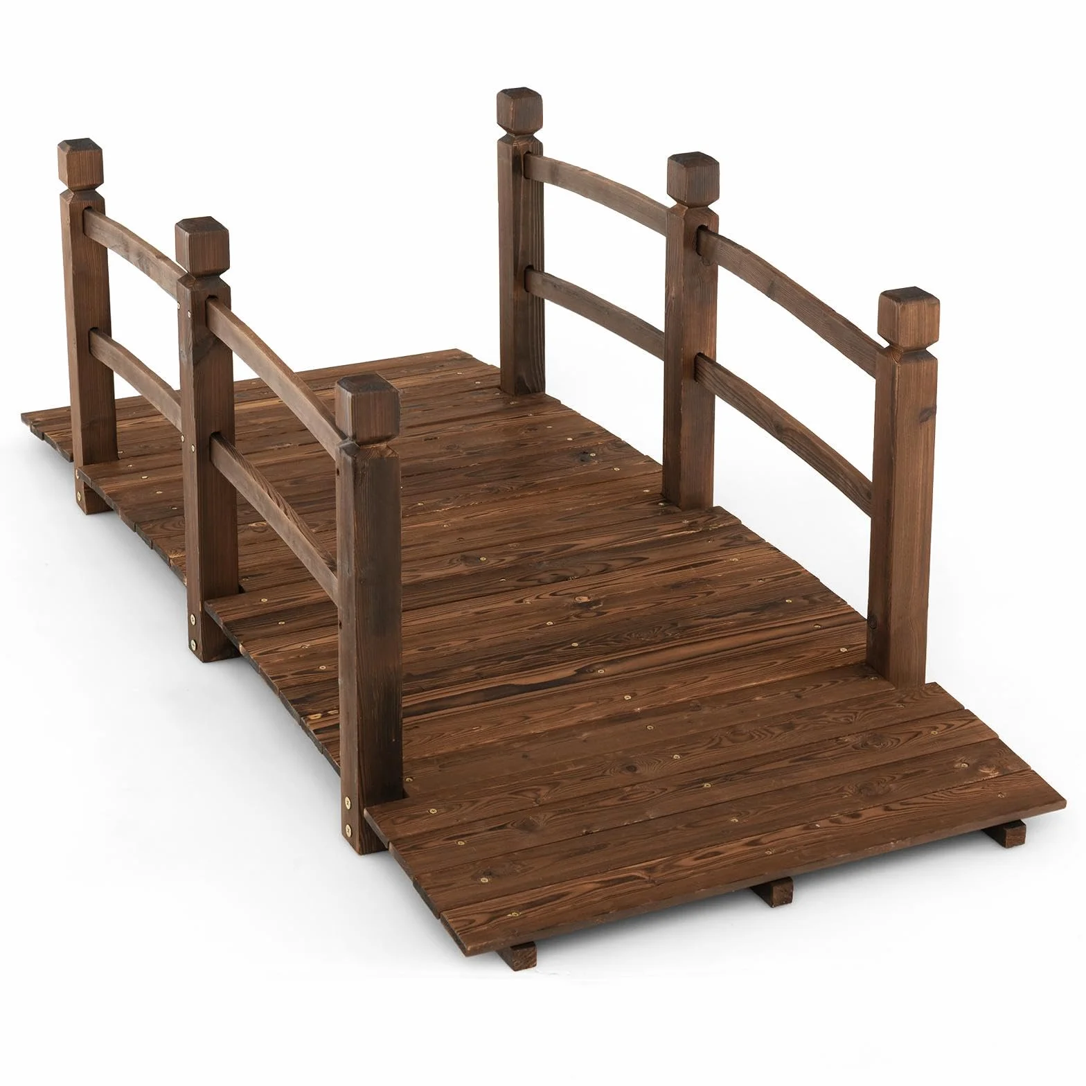 SOARS Puente de Jardín Madera con Barandilla Decorativo Abeto 150 Kg 171.5 x 75.5 x 58 cm
