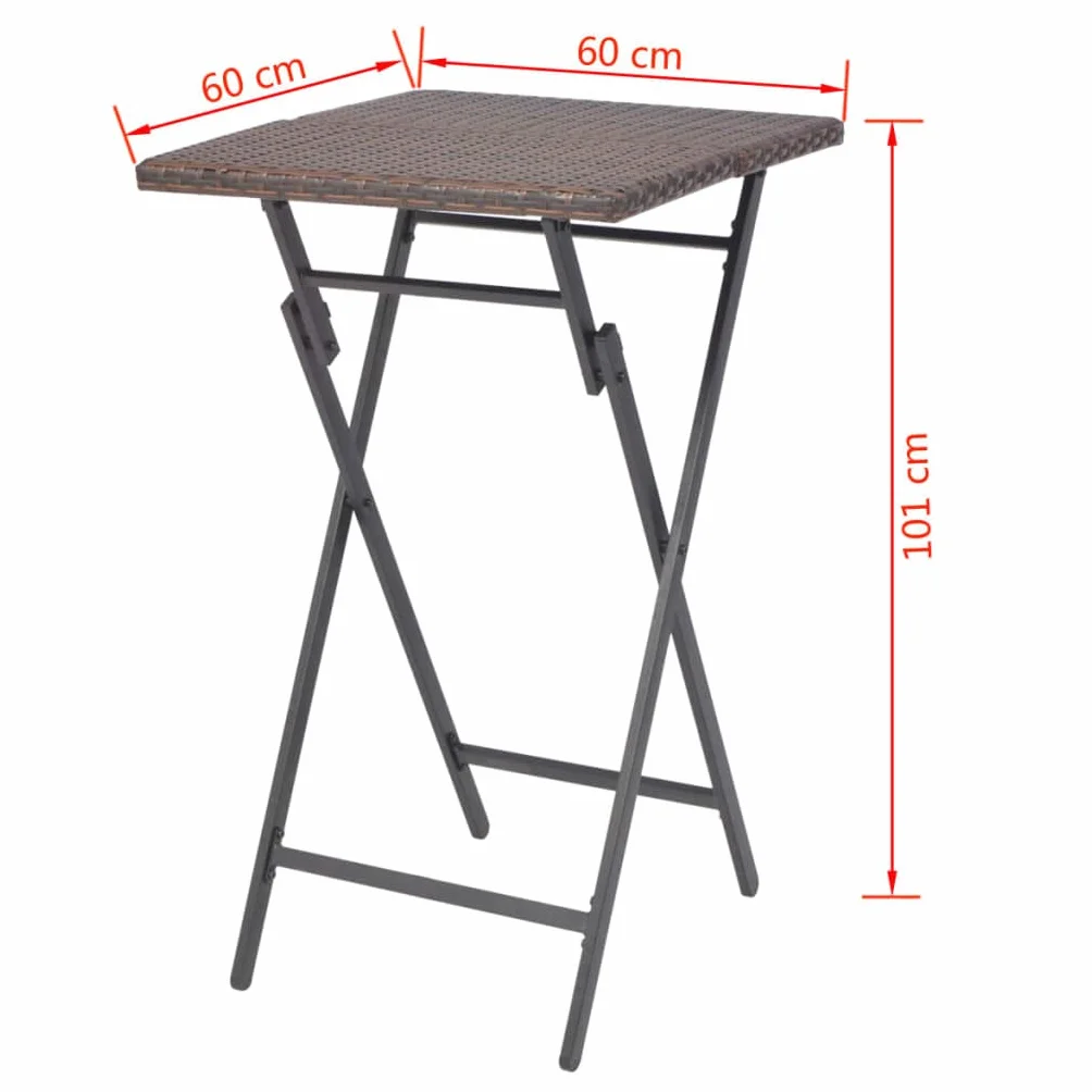 vidaXL Mesa Alta de Bar con Taburetes Jardín 5 Pzas Juego de Muebles Terraza Mesita y Sillas Altas Asienyos de Poli Ratán Sintétco Marrón Tipo Mimbre
