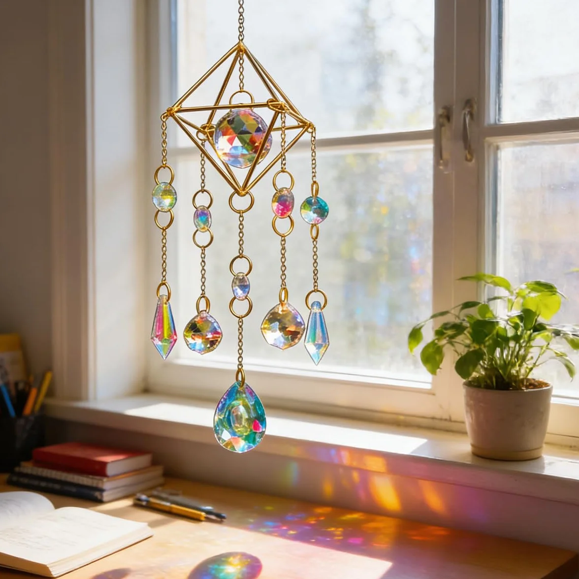400PCS Atrapasoles Cristal Colgante,Suncatcher Colgantes Cristal Suncatcher Ornamento Colgante para Muebles del Hogar, Oficinas, Ventanas de Jardín Fiesta Boda Decoración