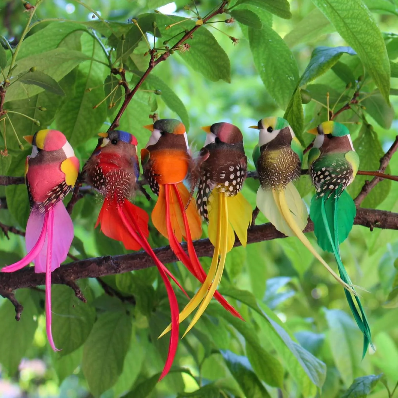 Pájaros Artificiales,Pájaros de Plumas de Espuma Artificial Pájaros de Imitación con Plumas Figuras de Pájaros Modelo de Pájaro Pluma Pájaro Decorativo para DIY Jardín Boda(12 Piezas)