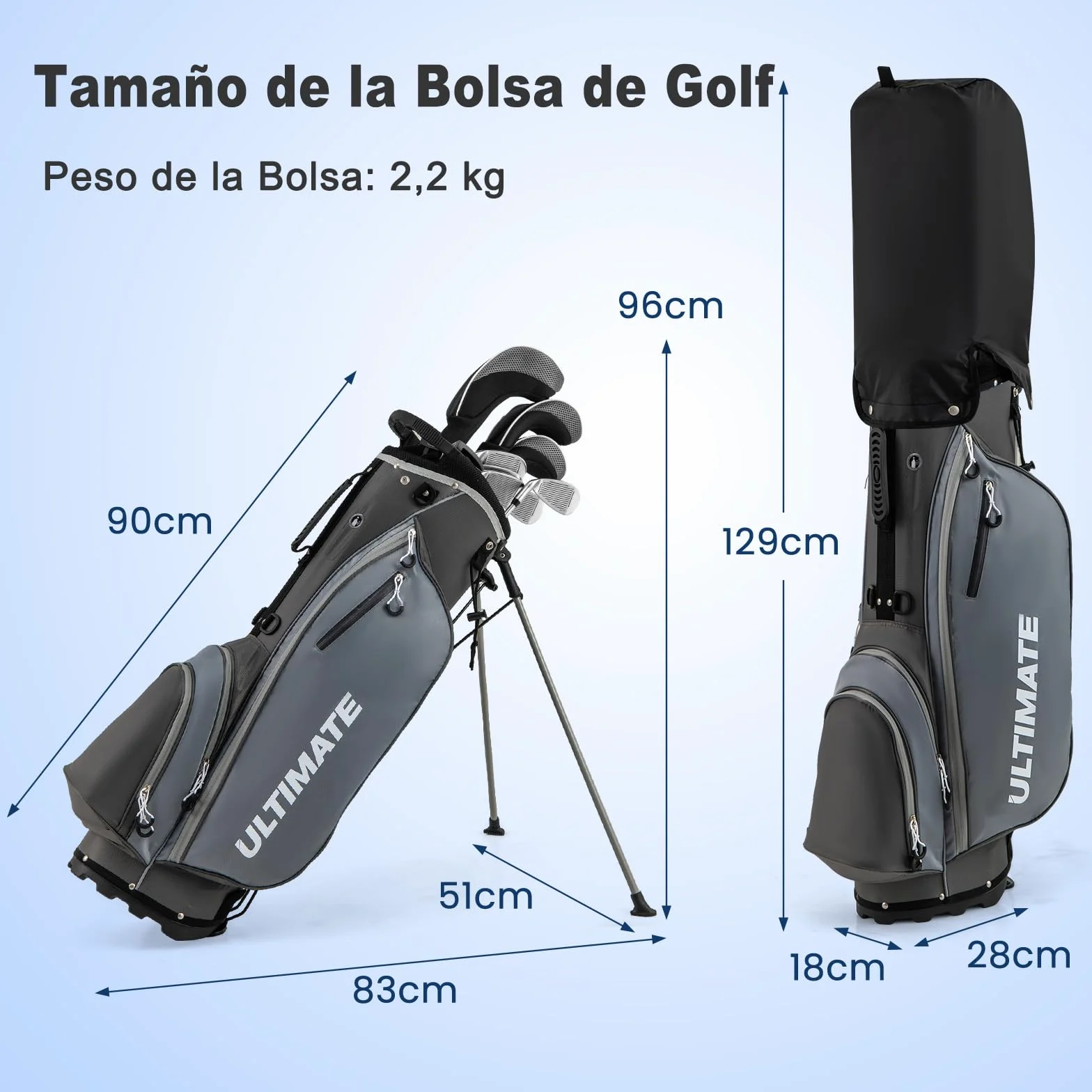 GOPLUS Juego Completo de Palos de Golf, Driver, Fairway, Hybrid y Bolsa, para Hombres y Adolescentes, Mano Derecha