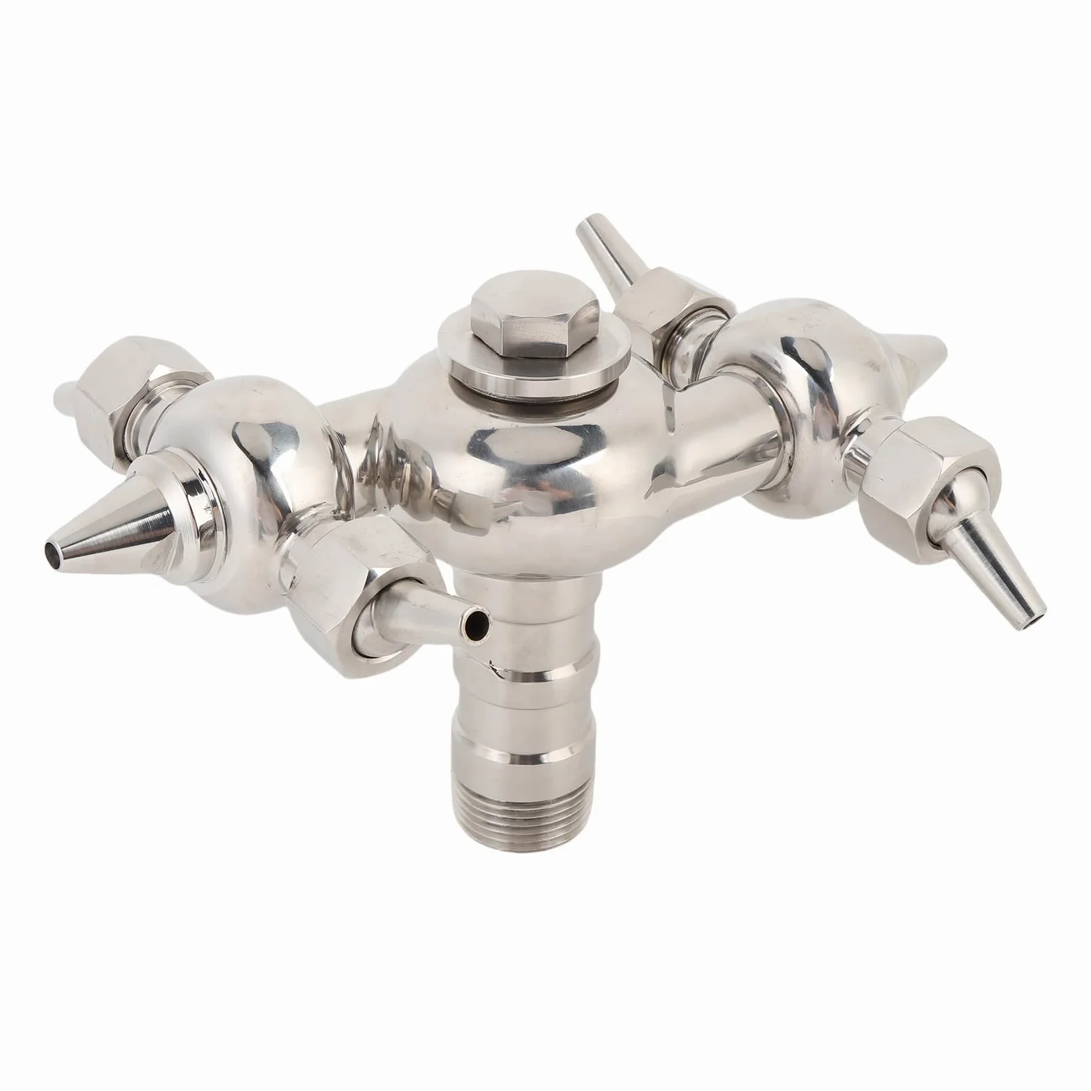 Bewinner Bote de Bola de Pulverización de Limpieza de Acero Inoxidable 304, Rosca Macho DN25, Boquilla de Limpieza de Tanque Giratoria de 360°, Bocina de Circulación Accionada por Retroceso para