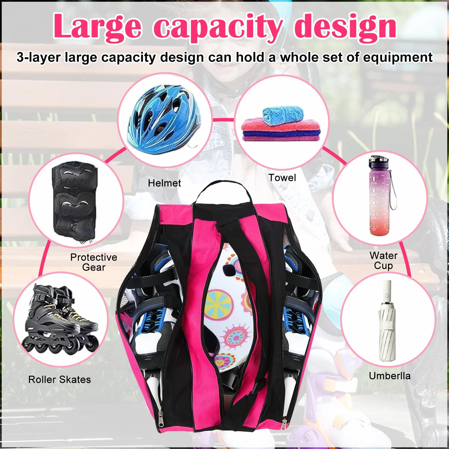 ADERTOS Roller Skate Bag, Ice Skate Bag