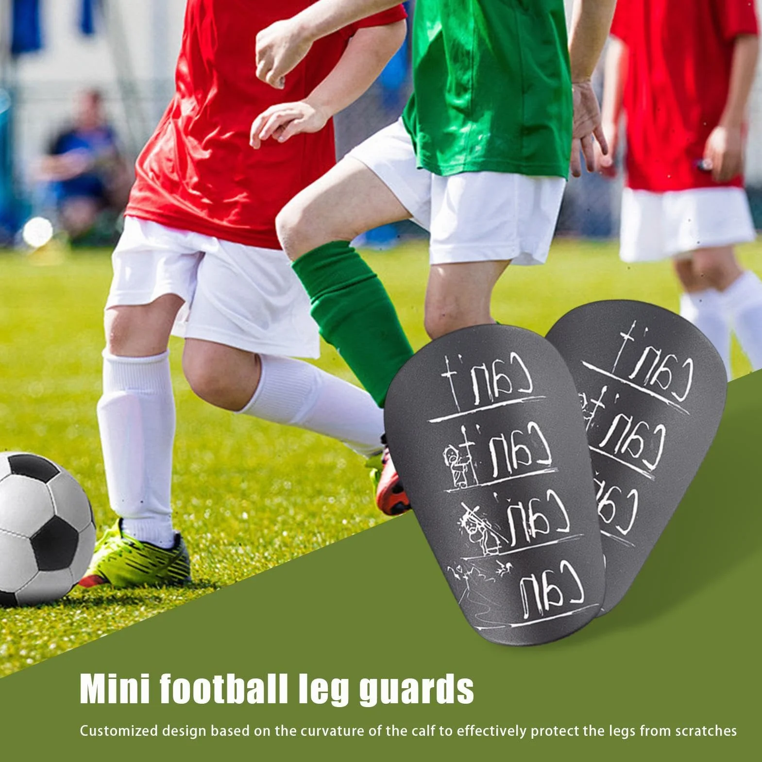 Espinilleras antideslizantes de fútbol 1 par protector entrenamiento equipo práctica
