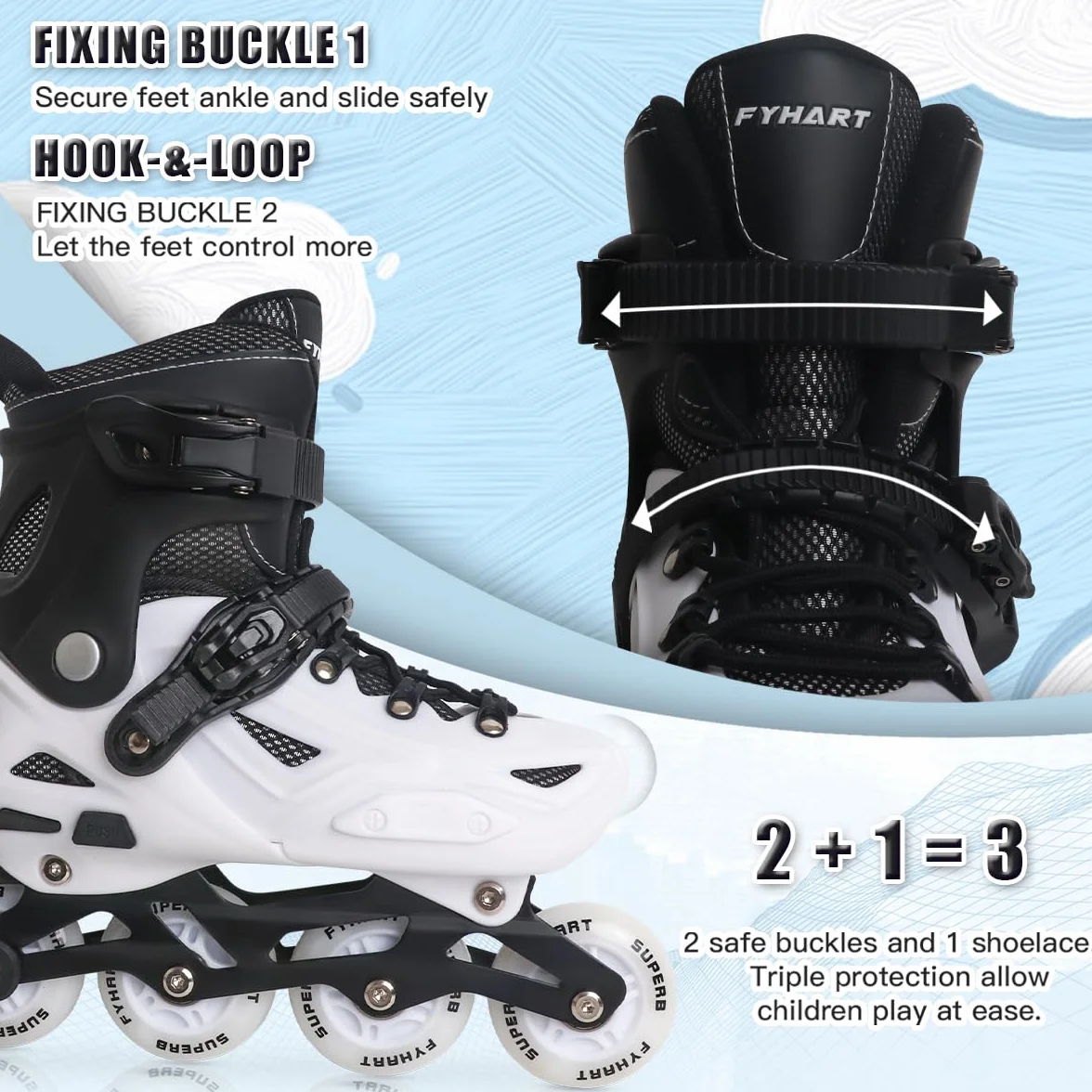 Patines en línea Ajustables 4 Tallas Niña Niños