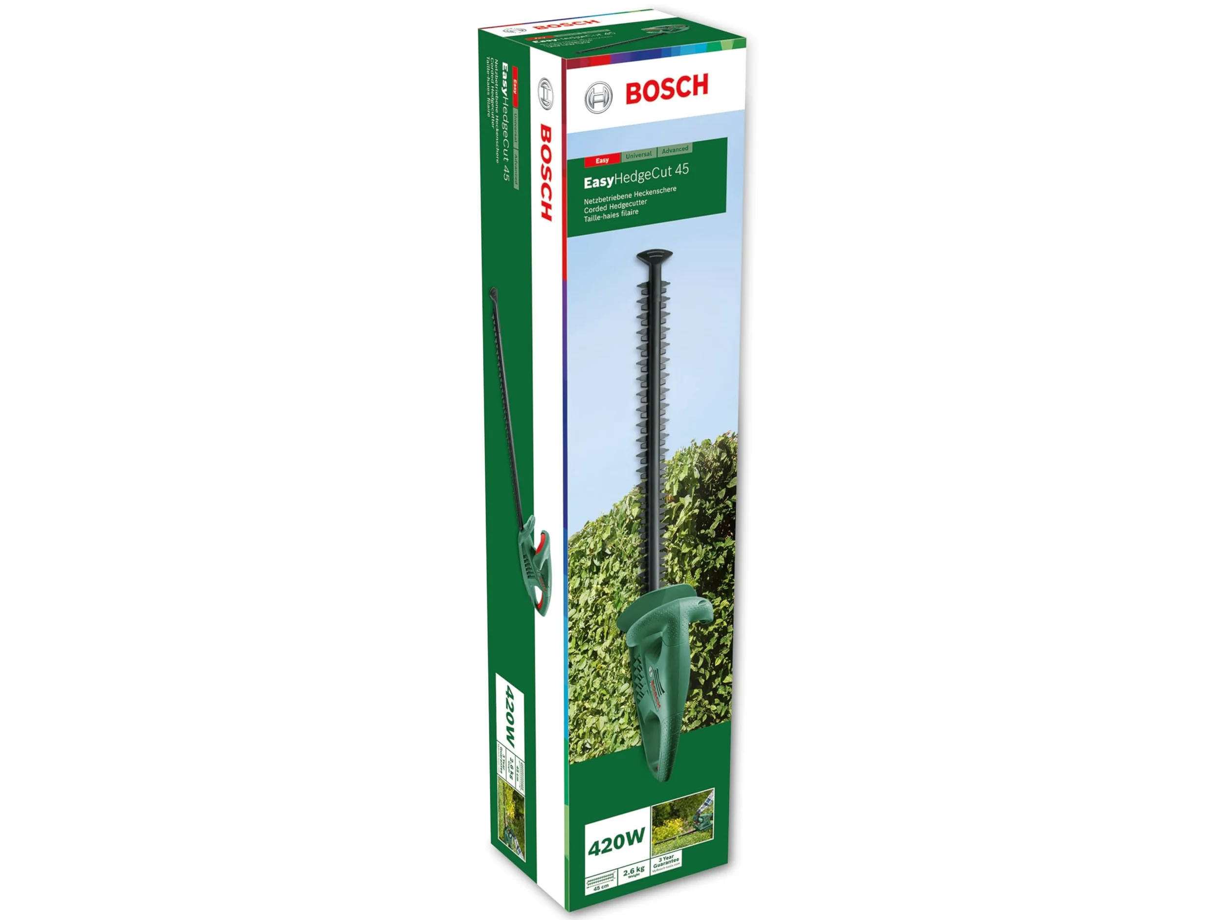 Bosch Tijeras cortasetos eléctrico EasyHedgeCut 45 (420 W, longitud de la cuchilla de 45 cm, embalaje en caja)