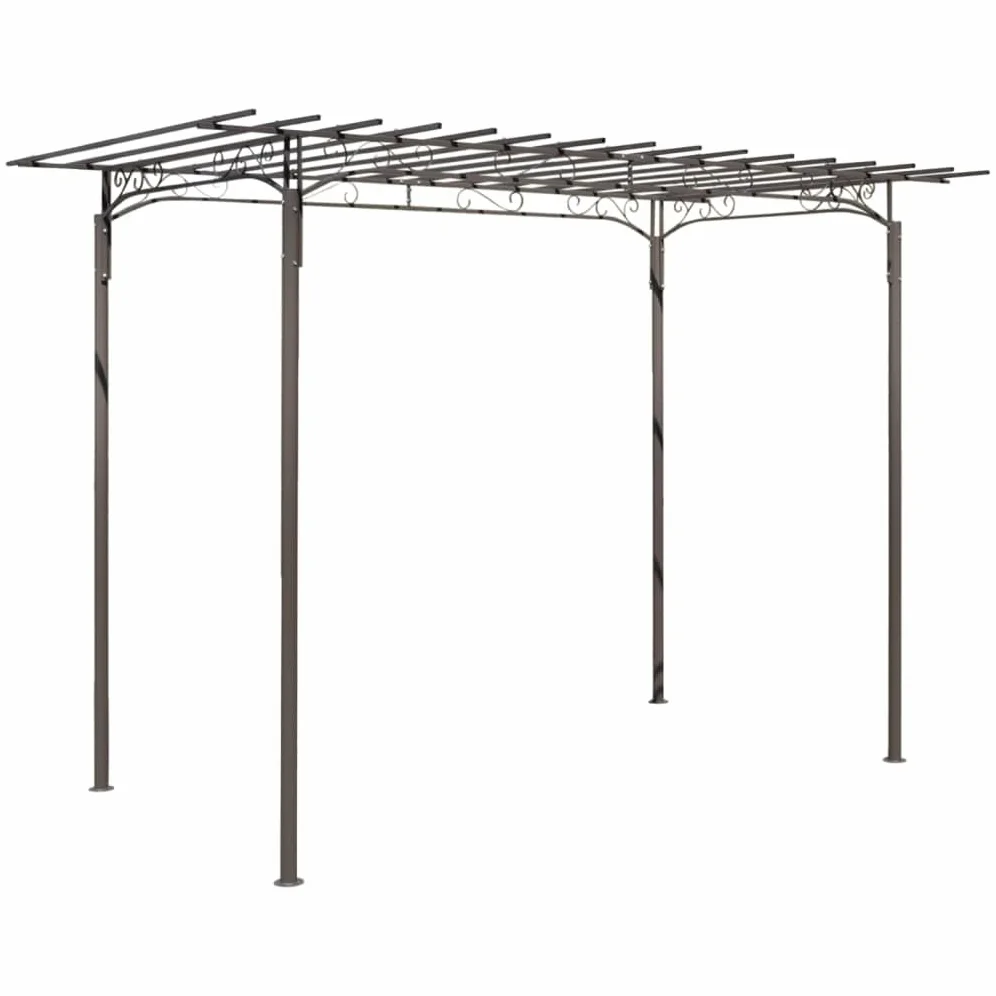 vidaXL Pérgola de Jardín Acero Marrón 215 cm Cenador Arco de Rosas Enredaderas
