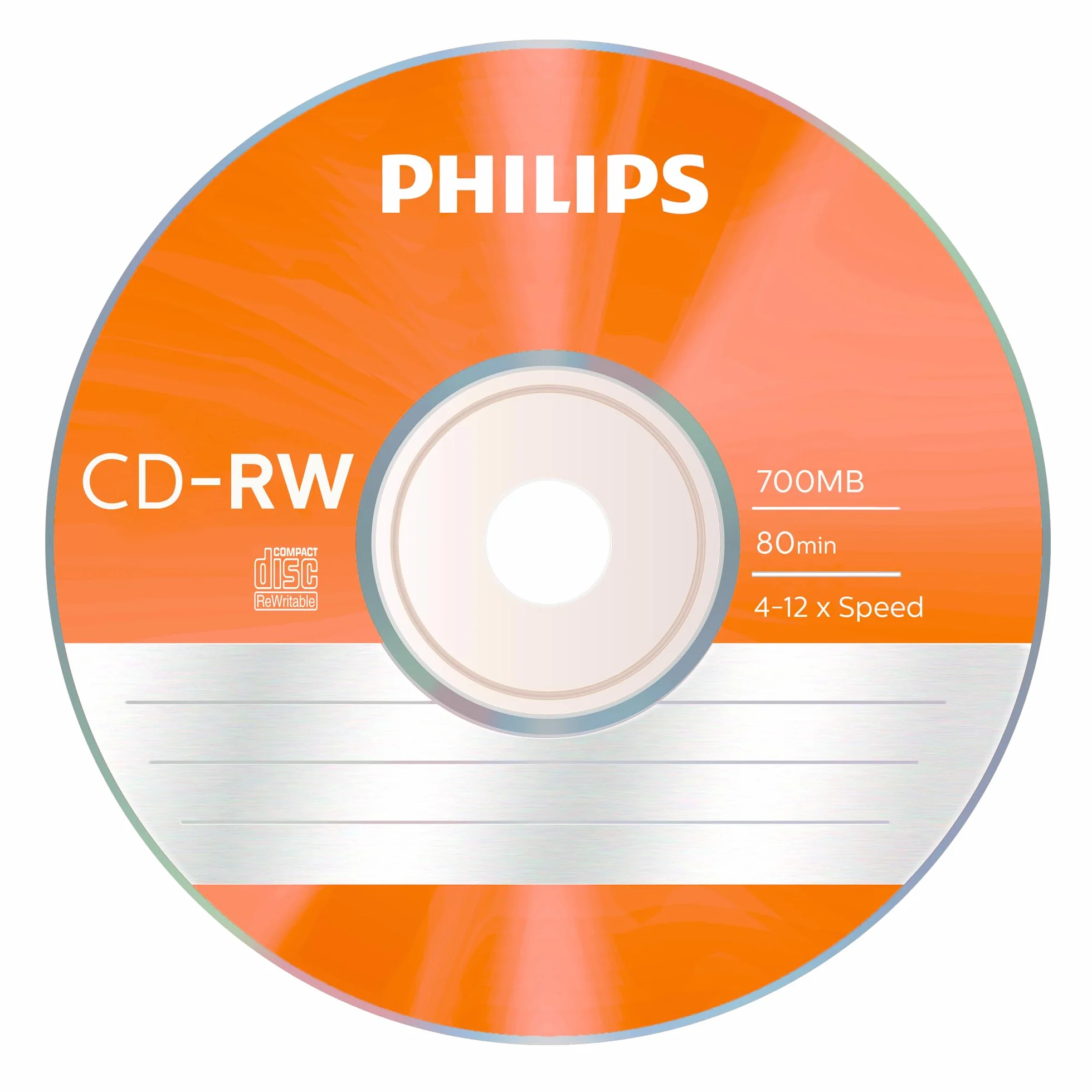 Philips Cd-Rw 80Min 700Mb 4-12X Slimcase 5 Disc