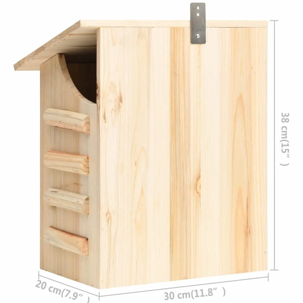 vidaXL Casa para Murciélagos Animales Nido Jaula Caja Caseta Hotel Jardín Balcón Patio Terraza Gancho Decoración 30x20x38 cm Madera Maciza de Abeto