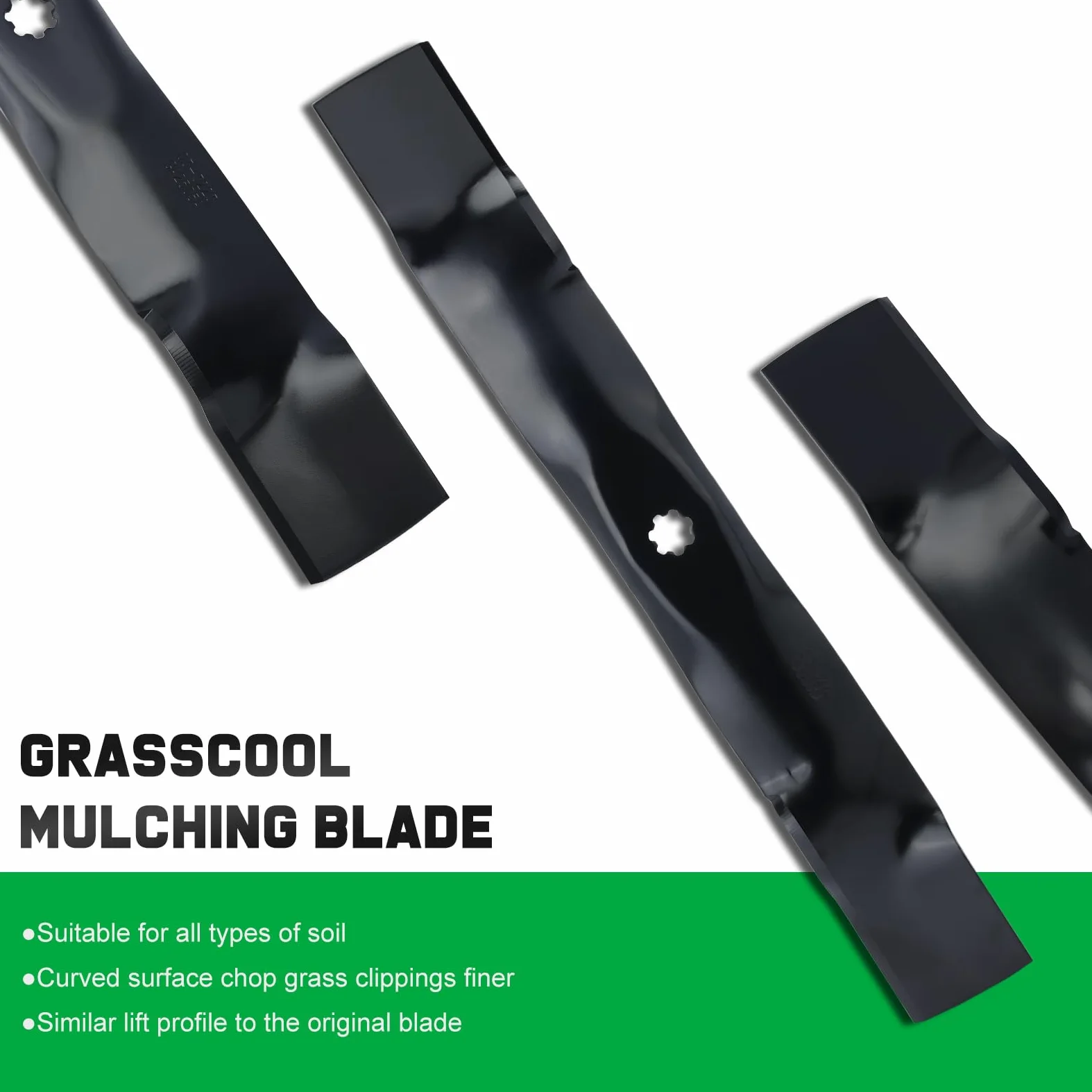 Grasscool D130 - Cuchillas para cortacésped de 42 pulgadas para John Deere D110 D100 D125 D105 S100 E100 LA125 LA115 LA105 42 pulgadas cubierta tractor cortacésped reemplazo GY20850 GX22151