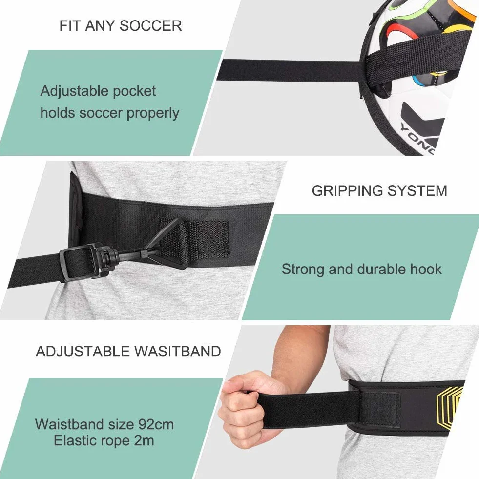 Entrenador de Patada de Fútbol con Cinturón y Cuerda Elástica para Mejorar Habilidades de Práctica