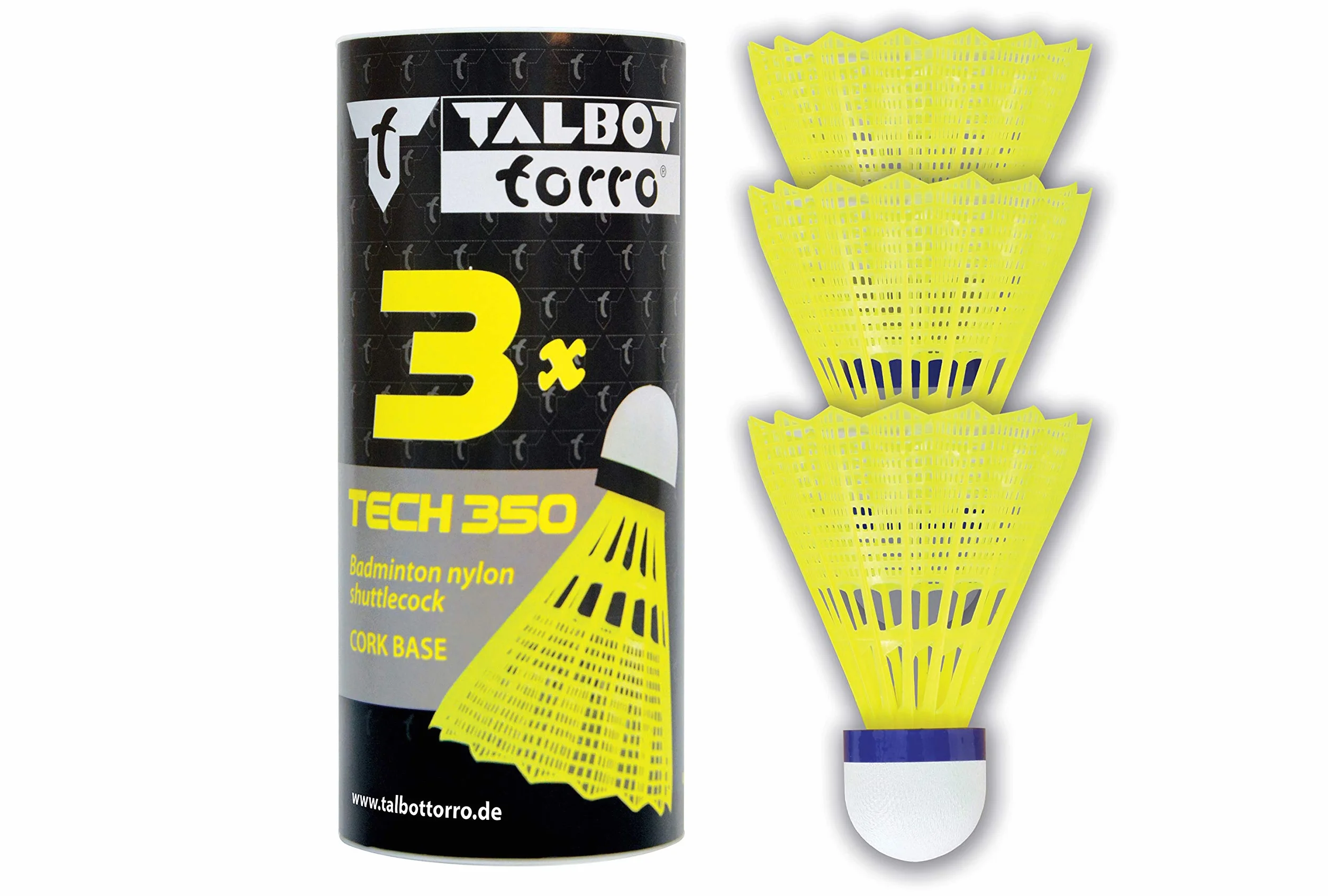 Talbot-Torro Badminton Volantes Tech 350, 3 Piezas, Nylon