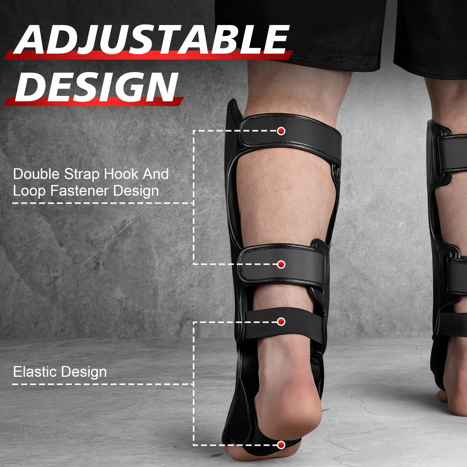 NZQXJXZ Espinilleras de Kickboxing con Guantes de Boxeo 16 oz, Protectores de Piernas Ajustables para Entrenamiento MMA