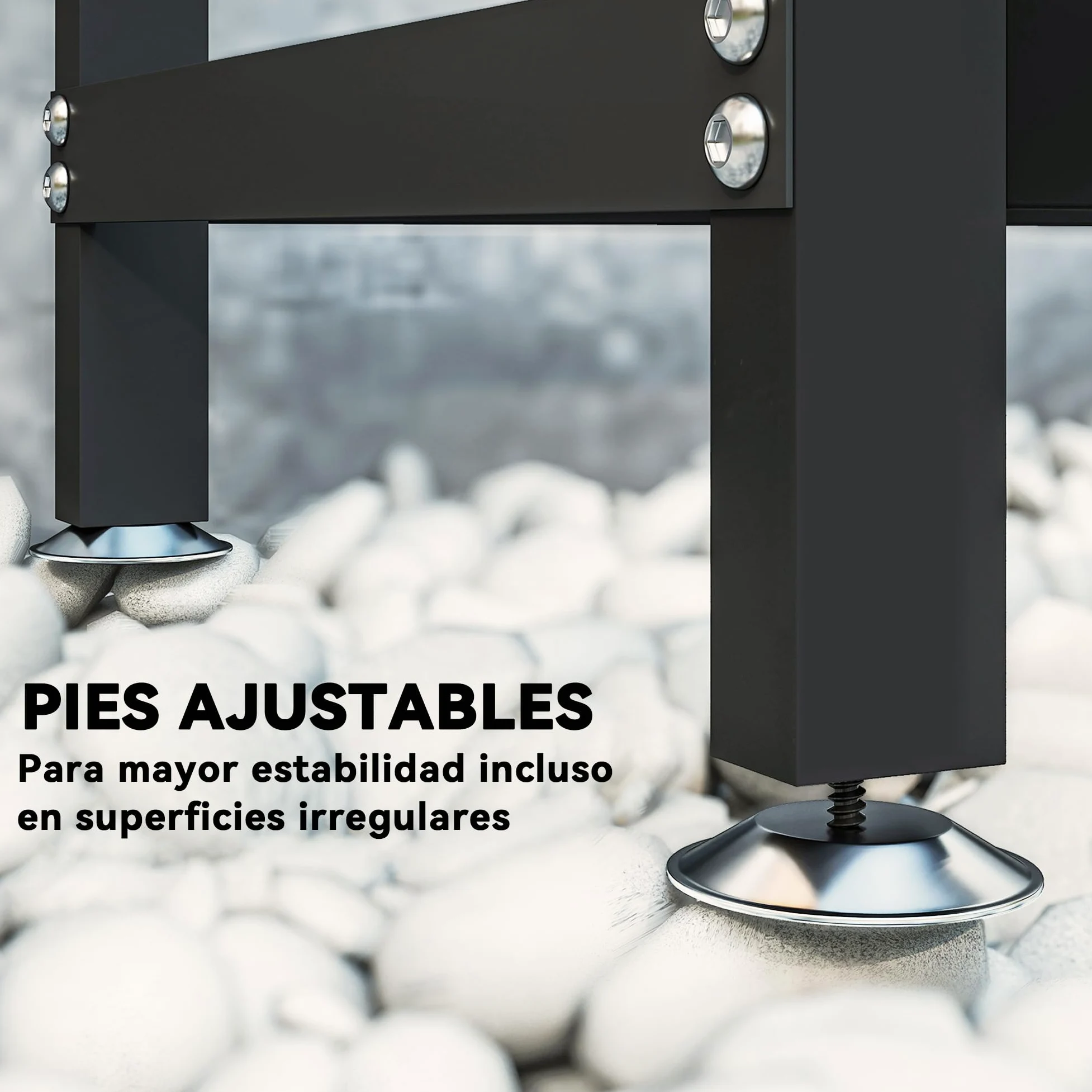 Outsunny Estante de Leña Metálico, 235x31x116 cm, Leñero Exterior con Cubierta Impermeable 600D Oxford, Marco de Acero y Cadenas de Acero, Soporte para Leña de Chimenea, Almacenaje para Madera, Negro